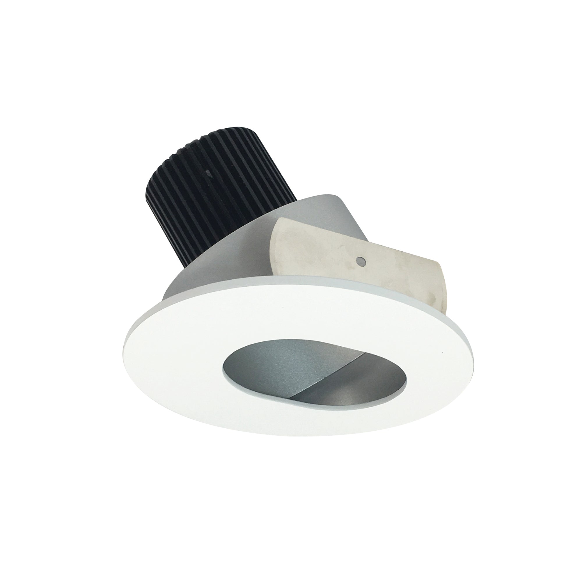 Nora Lighting NIO - 4RSLCDXHZMPW 4" Iolite LED Round Adjustable Slot Aperture, 800lm / 14W, Comfort Dim - Haze Slot Aperture / Matte Powder White Flange - Sonic Electric