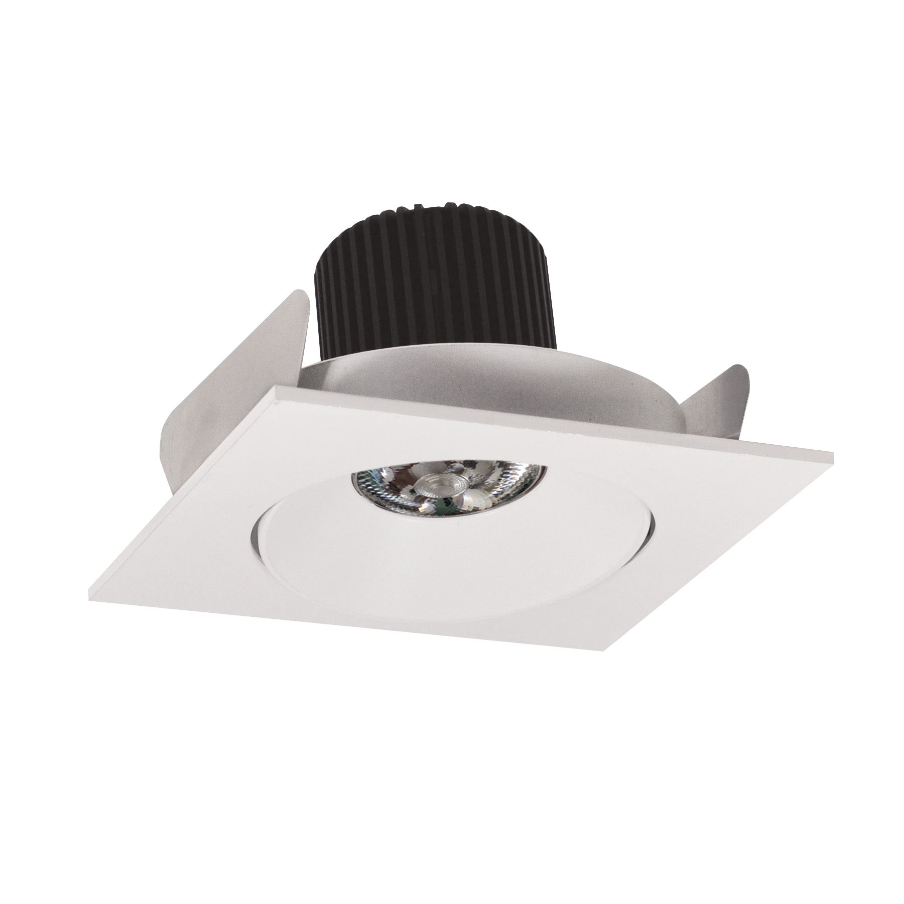 Nora Lighting NIO - 4SC27QWW 4" Iolite LED Square Adjustable Cone Reflector, 10 - Degree Optic, 800lm / 12W, 2700K - White Reflector / White Flange - Sonic Electric