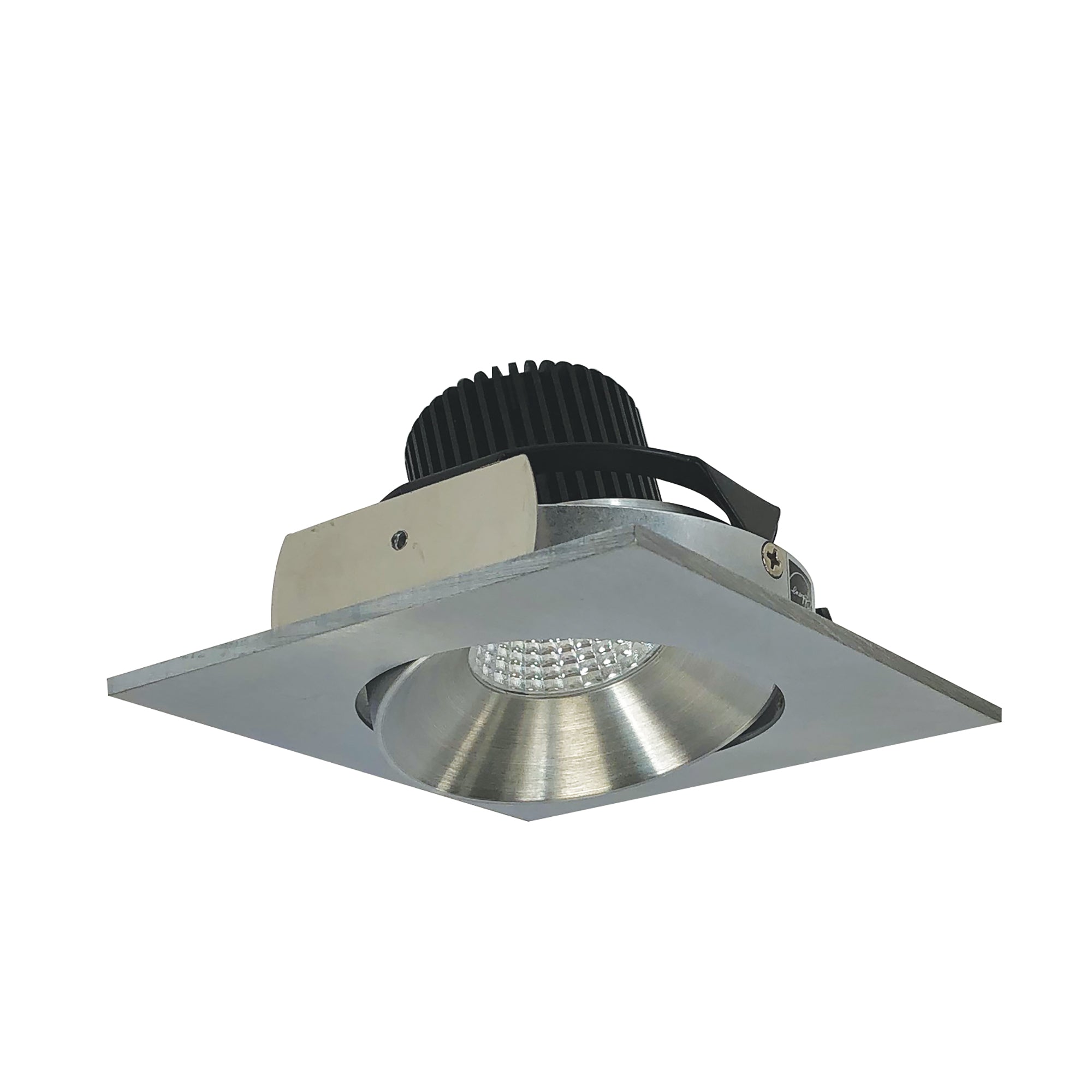 Nora Lighting NIO - 4SC30XNN/10 4" Iolite LED Square Adjustable Cone Reflector, 1000lm / 14W, 3000K - Natural Metal Reflector / Natural Metal Flange - Sonic Electric