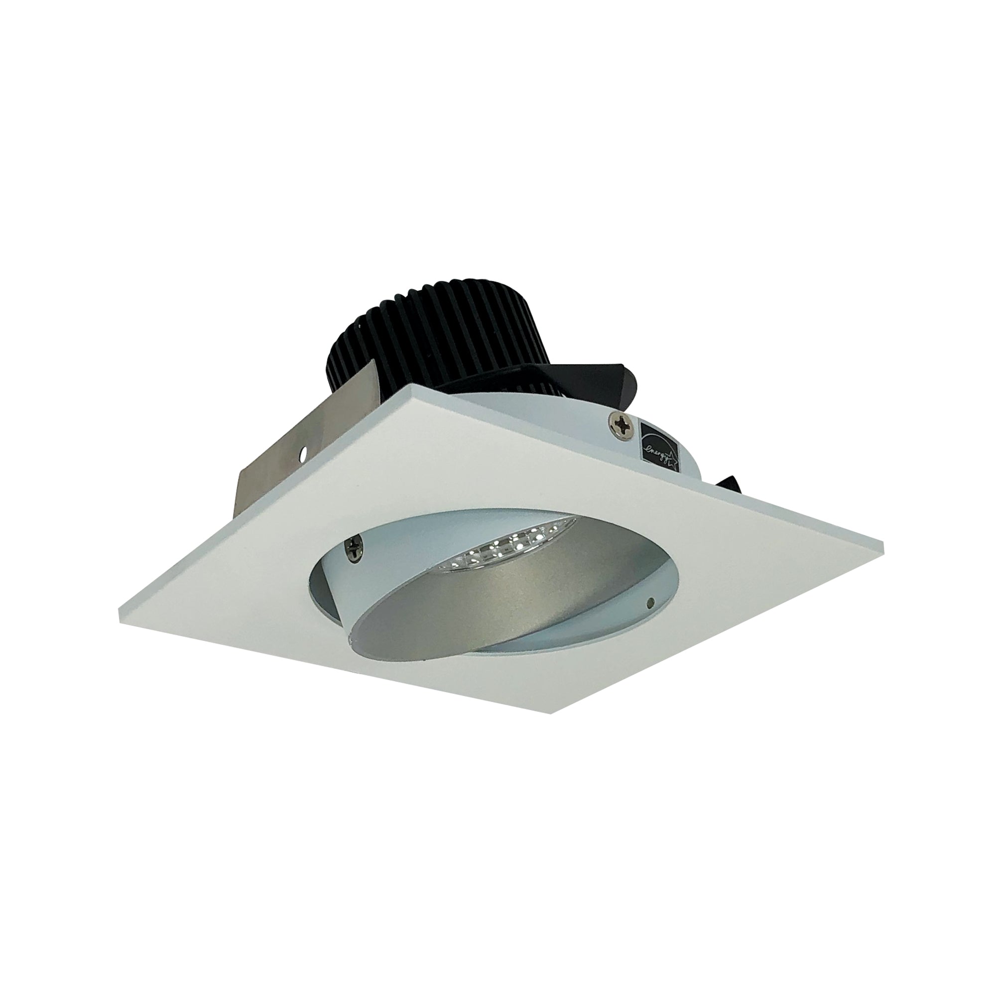 Nora Lighting NIO - 4SC35XHZMPW/10 4" Iolite LED Square Adjustable Cone Reflector, 1000lm / 14W, 3500K - Haze Reflector / Matte Powder White Flange - Sonic Electric