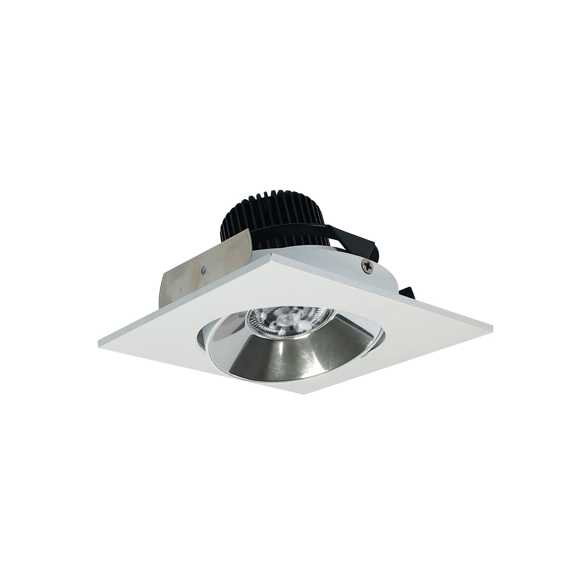 Nora Lighting NIO - 4SC40QCMPW 4" Iolite LED Square Adjustable Cone Reflector, 10 - Degree Optic, 800lm / 12W, 4000K - Specular Clear Reflector / Matte Powder White Flange - Sonic Electric