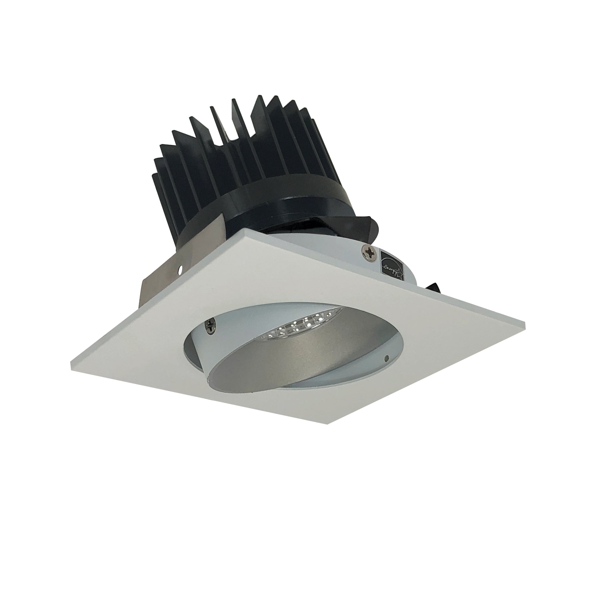 Nora Lighting NIO - 4SC40XHW/HL 4" Iolite LED Square Adjustable Cone Reflector, 1500lm/2000lm/2500lm (varies by housing), 4000K - Haze Reflector / White Flange - Sonic Electric