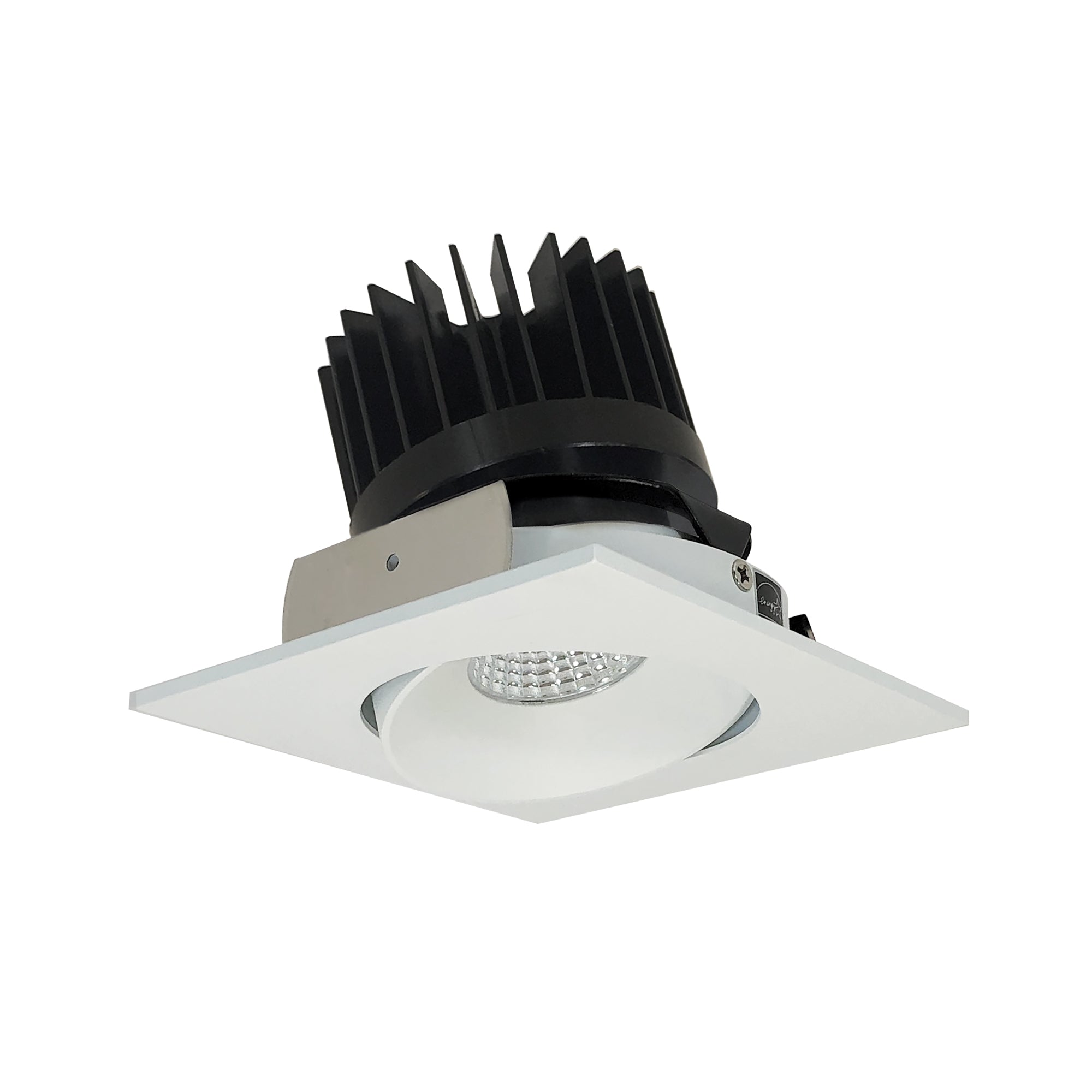 Nora Lighting NIO - 4SC40XMPW/HL 4" Iolite LED Square Adjustable Cone Reflector, 1500lm/2000lm/2500lm (varies by housing), 4000K - Matte Powder White Reflector / Matte Powder White Flange - Sonic Electric