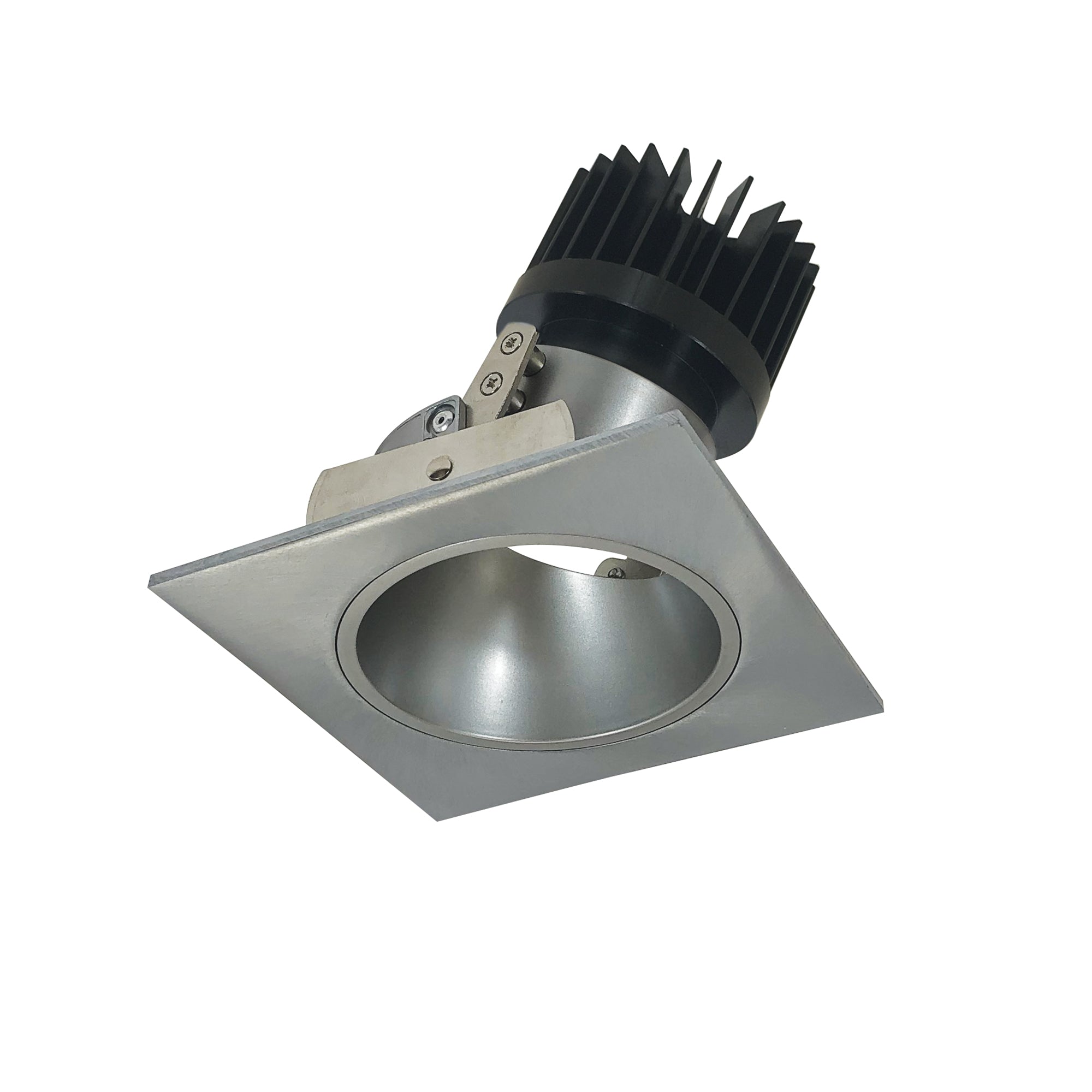 Nora Lighting NIO - 4SD35XNN/HL 4" Iolite LED Square Adjustable Reflector With Round Aperture, 1500lm/2000lm (varies by housing), 3500K - Natural Metal Reflector / Natural Metal Flange - Sonic Electric