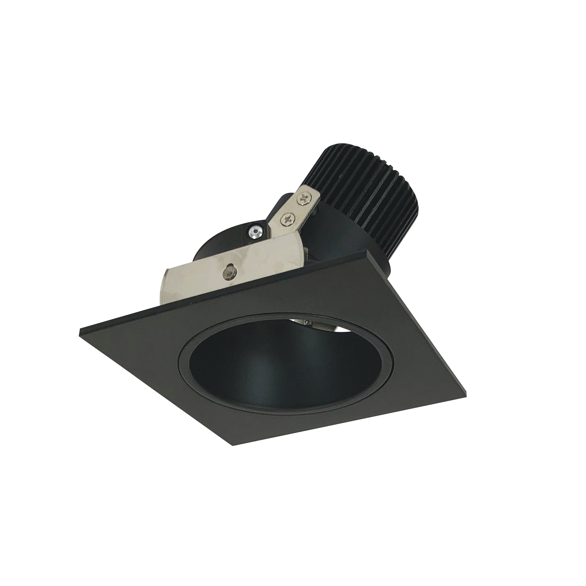 Nora Lighting NIO - 4SDCDXBB 4" Iolite LED Square Adjustable Reflector With Round Aperture, 800lm / 14W, Comfort Dim - Black Reflector / Black Flange - Sonic Electric