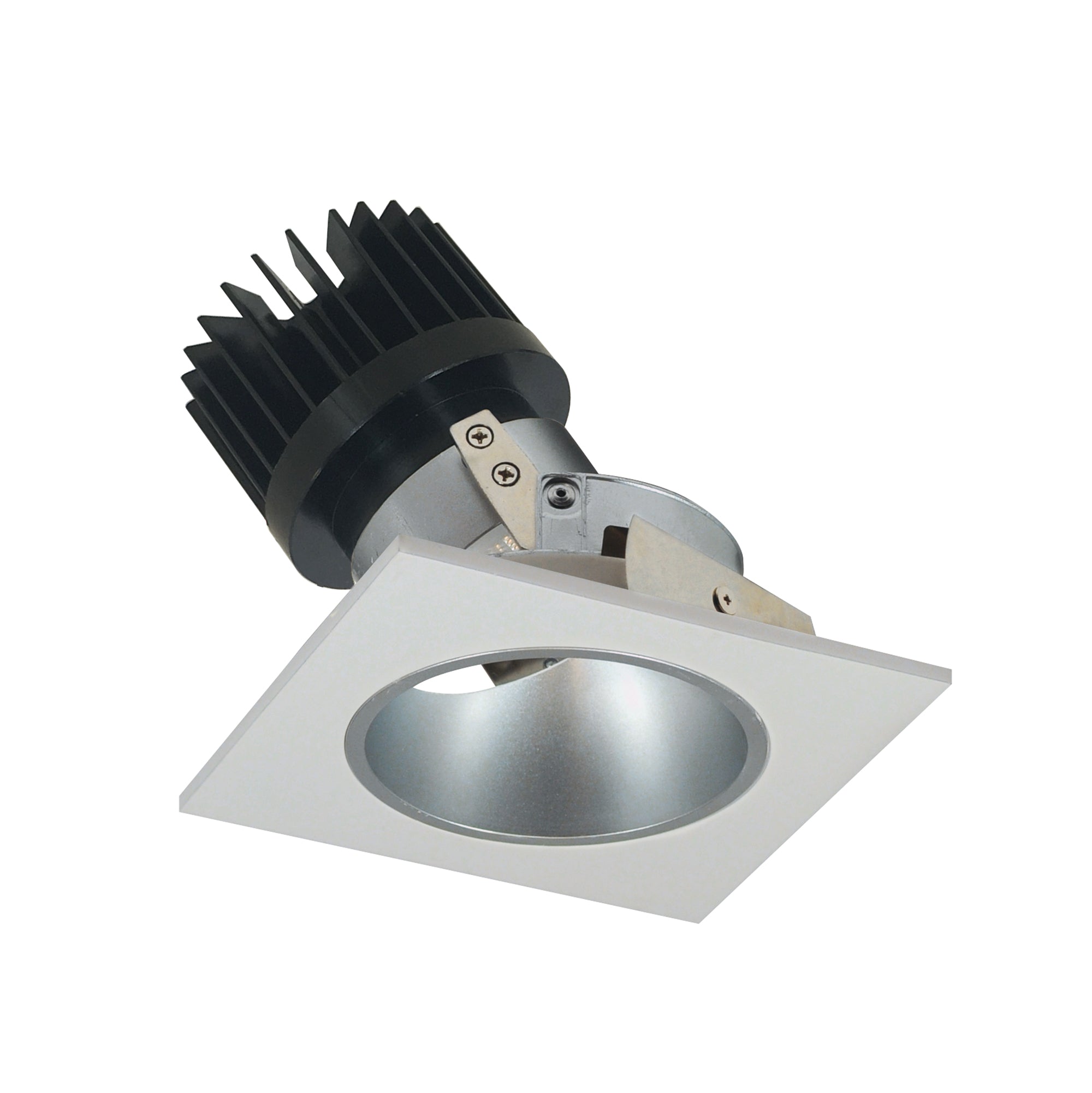 Nora Lighting NIO - 4SDCDXHW/HL 4" Iolite LED Square Adjustable Reflector with Round Aperture, 1500lm/2000lm (varies by housing), Comfort Dim, Haze Reflector / White Flange - Sonic Electric
