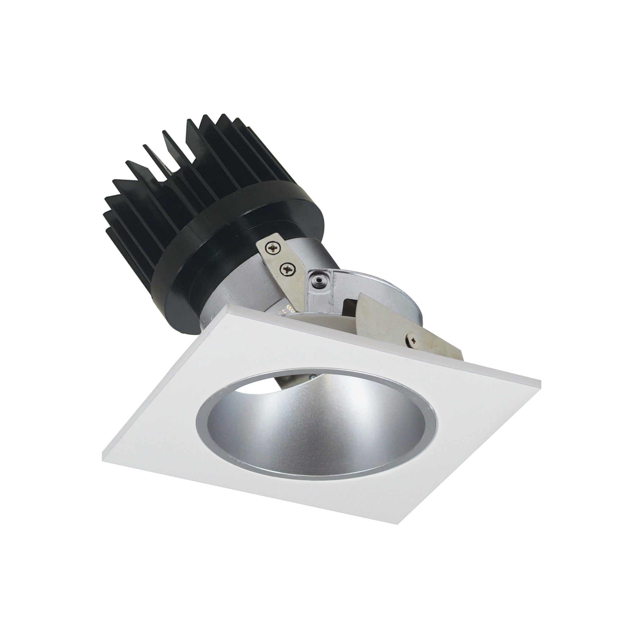Nora Lighting NIO - 4SDCDXHZMPW/HL 4" Iolite LED Square Adjustable Reflector with Round Aperture, 1500lm/2000lm (varies by housing), Comfort Dim, Haze Reflector / Matte Powder White Flange - Sonic Electric