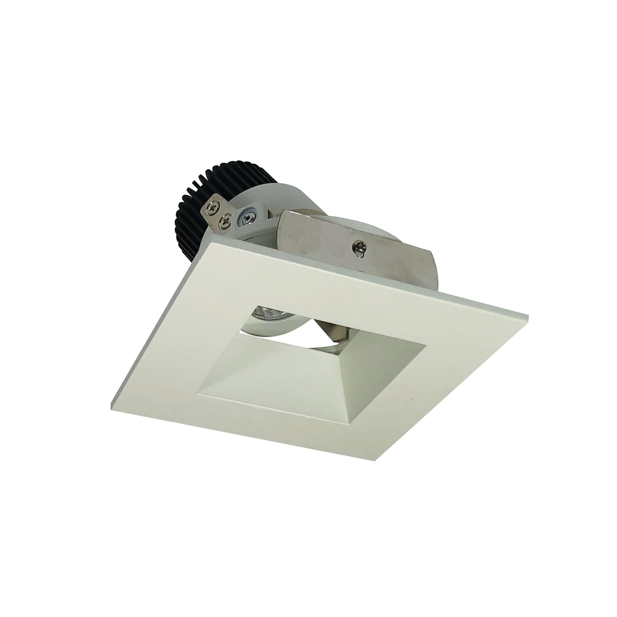 Nora Lighting NIO - 4SDSQ30XWW/10 4" Iolite LED Square Adjustable Reflector With Square Aperture, 1000lm / 14W, 3000K - White Reflector / White Flange - Sonic Electric