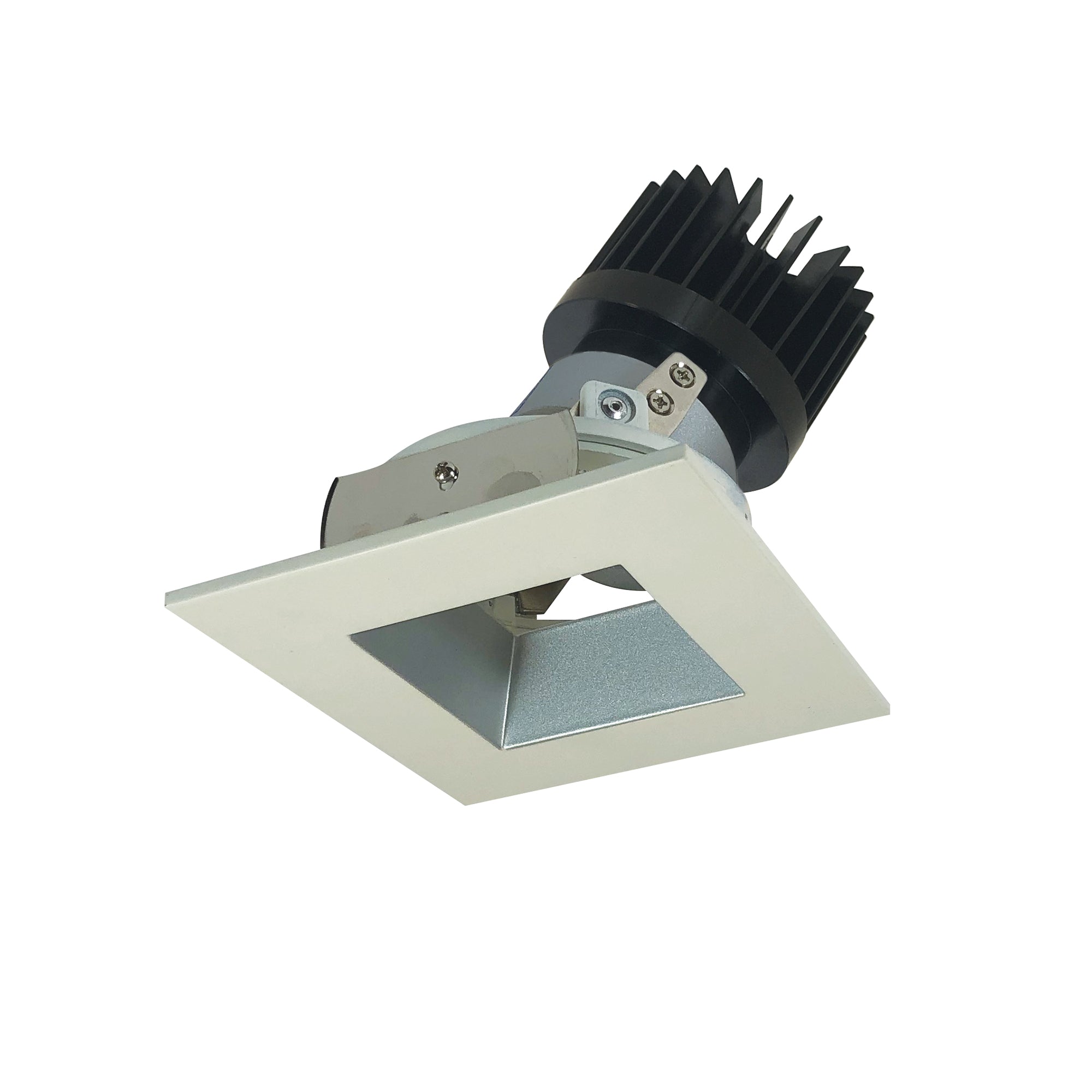 Nora Lighting NIO - 4SDSQCDXHW/HL 4" Iolite LED Square Adjustable Reflector with Square Aperture, 1500lm/2000lm (varies by housing), Comfort Dim, Haze Reflector / White Flange - Sonic Electric