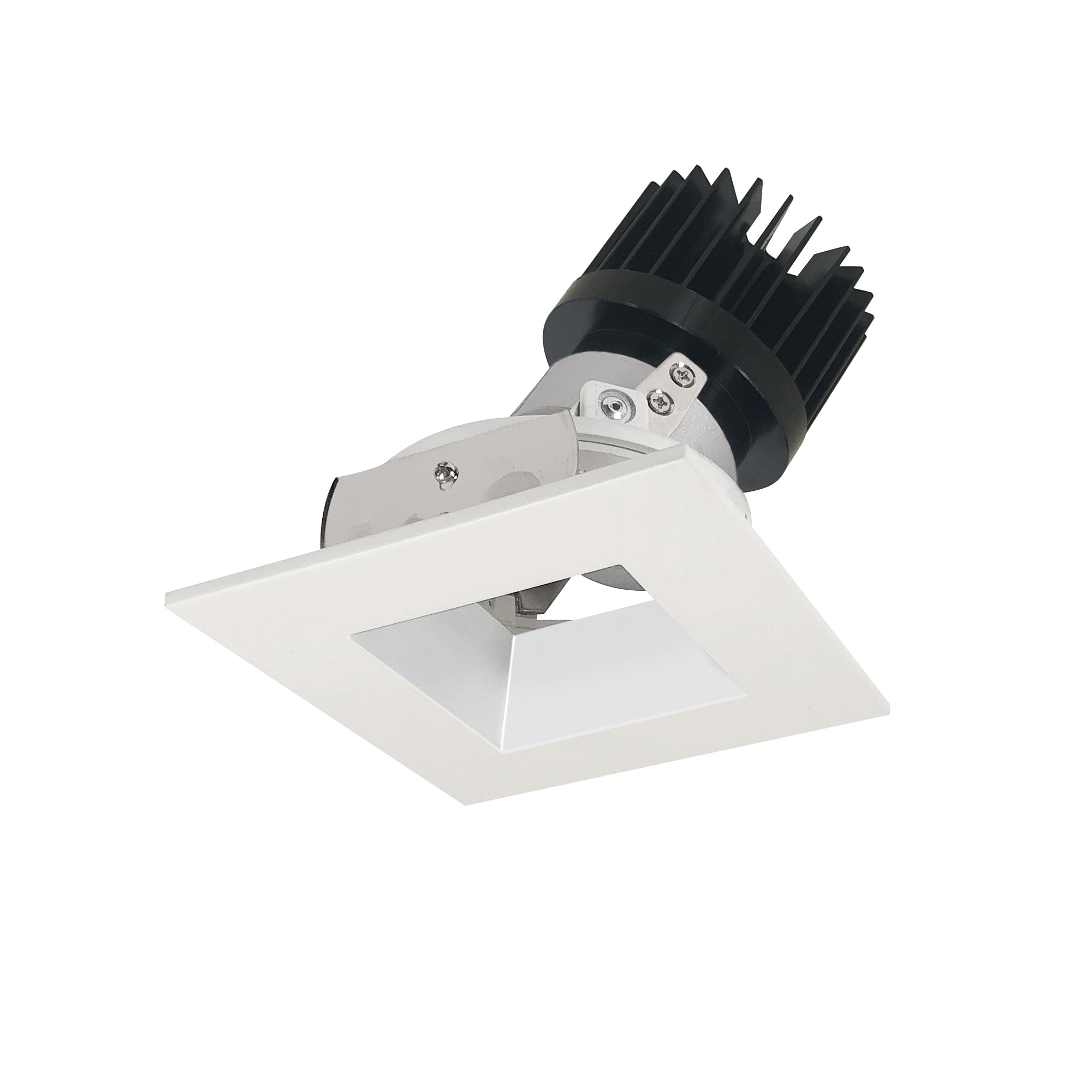 Nora Lighting NIO - 4SDSQCDXMPW/HL 4" Iolite LED Square Adjustable Reflector with Square Aperture, 1500lm/2000lm (varies by housing), Comfort Dim, Matte Powder White Reflector / Matte Powder White Flange - Sonic Electric