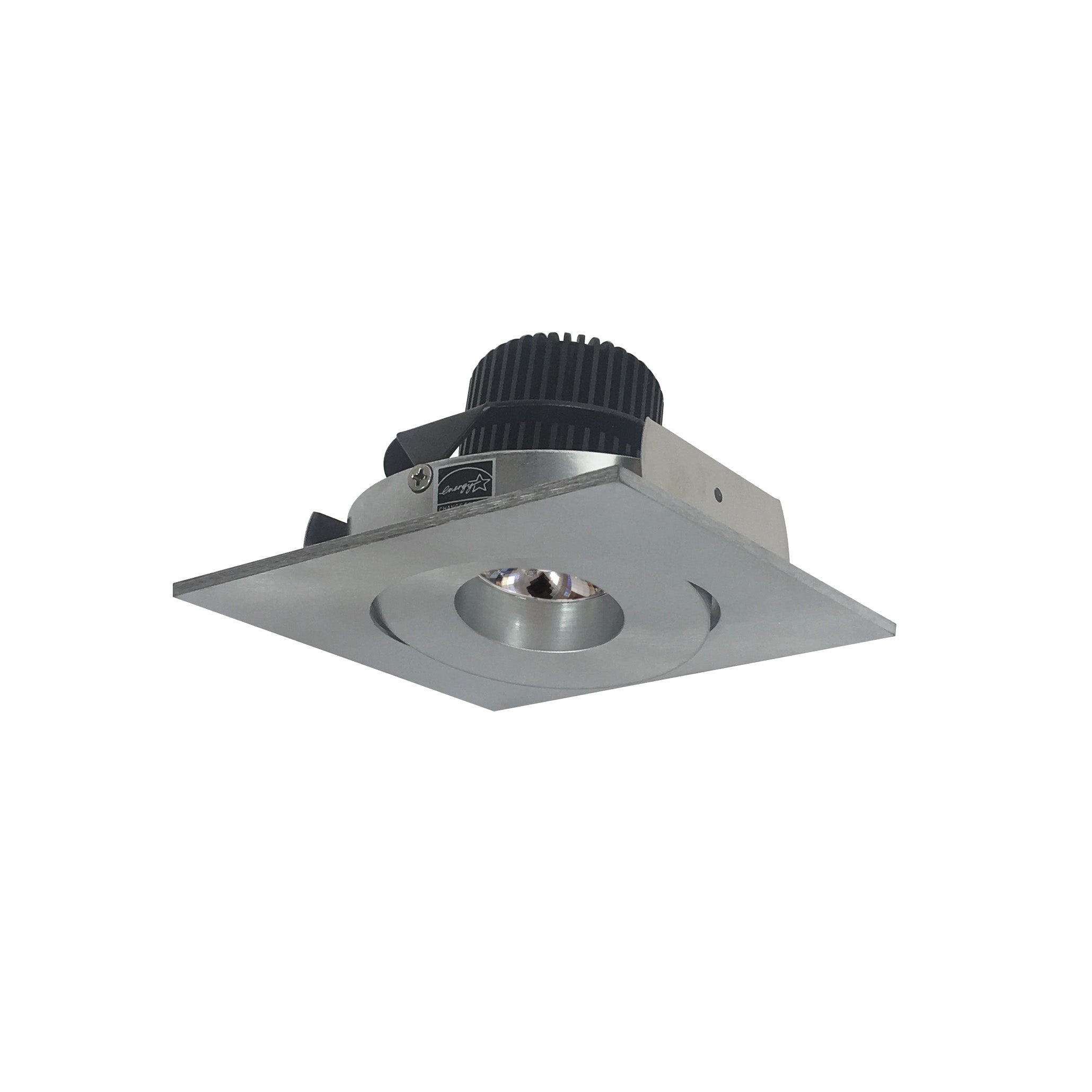 Nora Lighting NIO - 4SG40QNN 4" Iolite LED Square Adjustable Gimbal, 10 - Degree Optic, 800lm / 12W, 4000K - Natural Metal - Sonic Electric