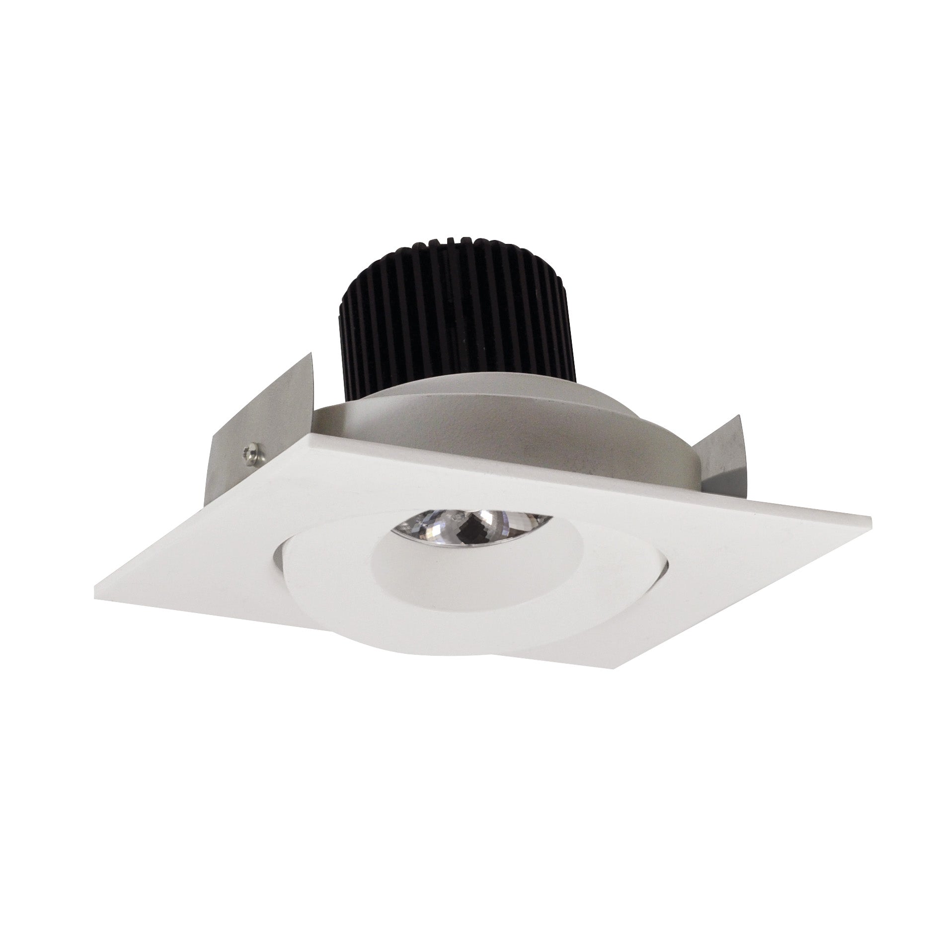 Nora Lighting NIO - 4SG40QWW 4" Iolite LED Square Adjustable Gimbal, 10 - Degree Optic, 800lm / 12W, 4000K - White - Sonic Electric