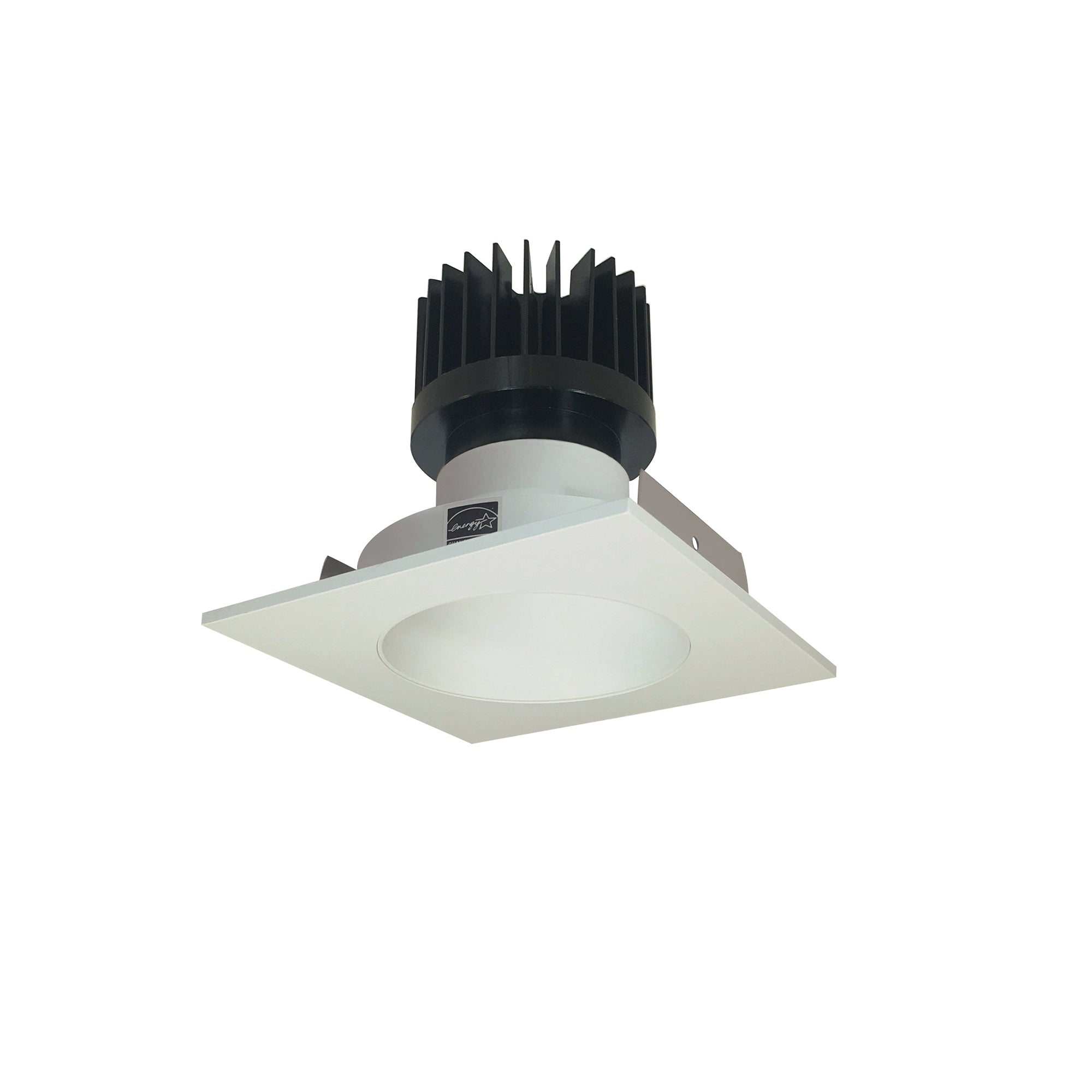 Nora Lighting NIO - 4SNDC40XWW/HL 4" Iolite LED Square Reflector With Round Aperture, 1500lm/2000lm/2500lm (varies by housing), 4000K - White Reflector / White Flange - Sonic Electric
