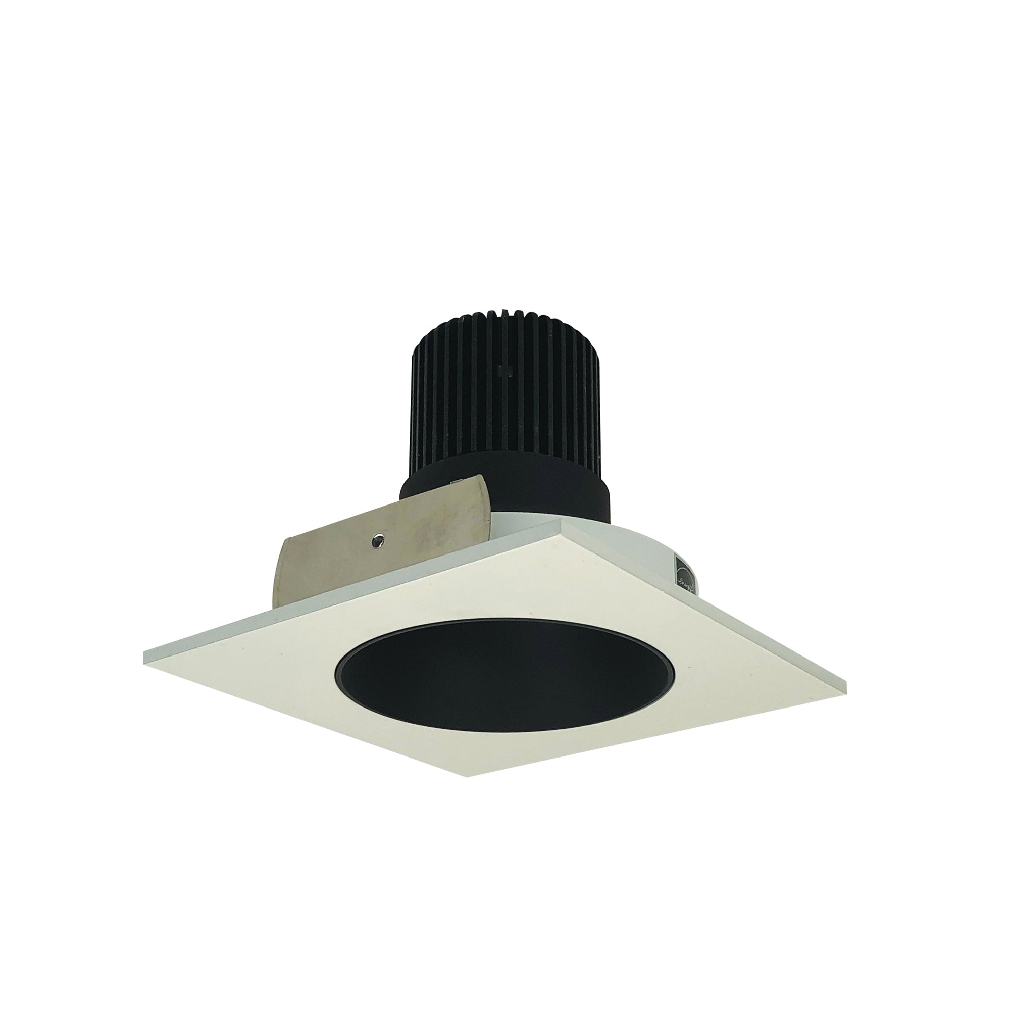 Nora Lighting NIO - 4SNDC50XBW 4" Iolite LED Square Reflector With Round Aperture, 800lm / 14W, 5000K - Black Reflector / White Flange - Sonic Electric