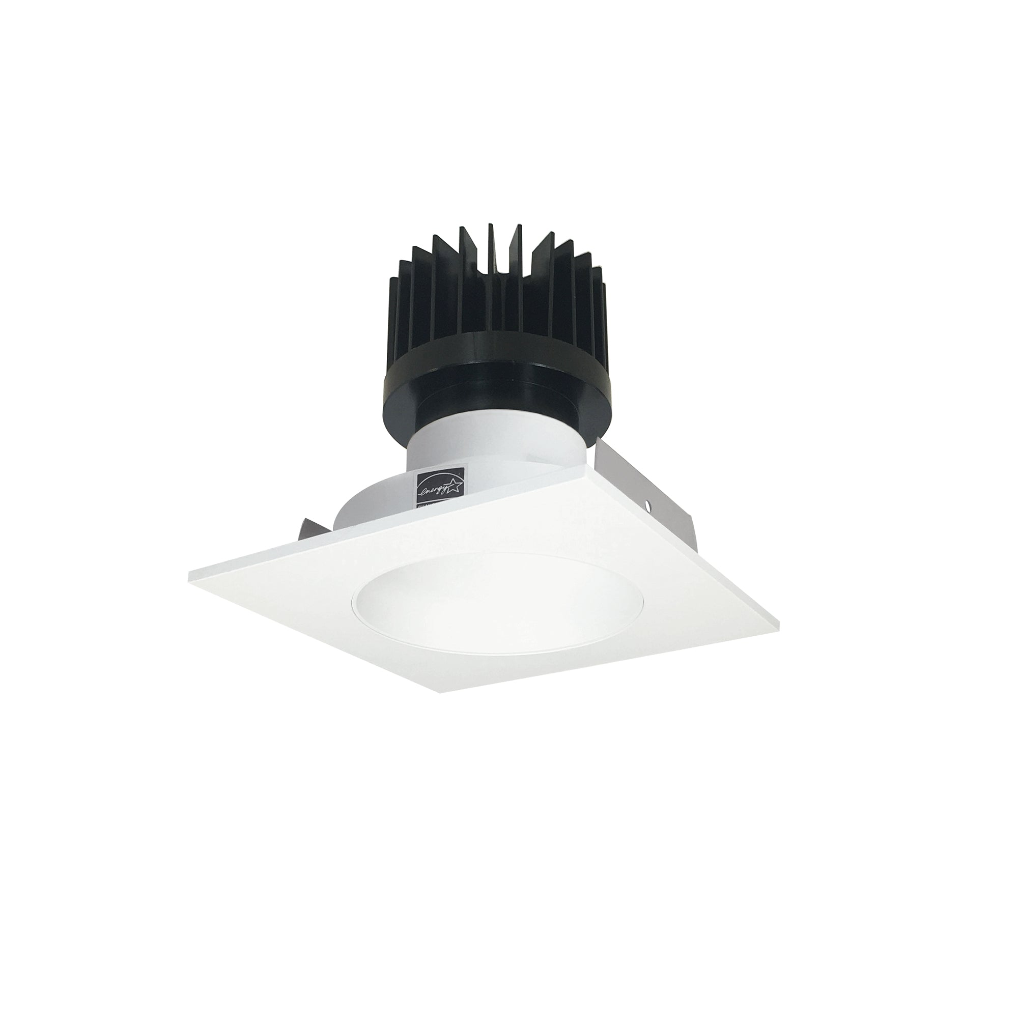 Nora Lighting NIO - 4SNDC50XMPW/HL 4" Iolite LED Square Reflector With Round Aperture, 1500lm/2000lm/2500lm (varies by housing), 5000K - Matte Powder White Reflector / Matte Powder White Flange - Sonic Electric