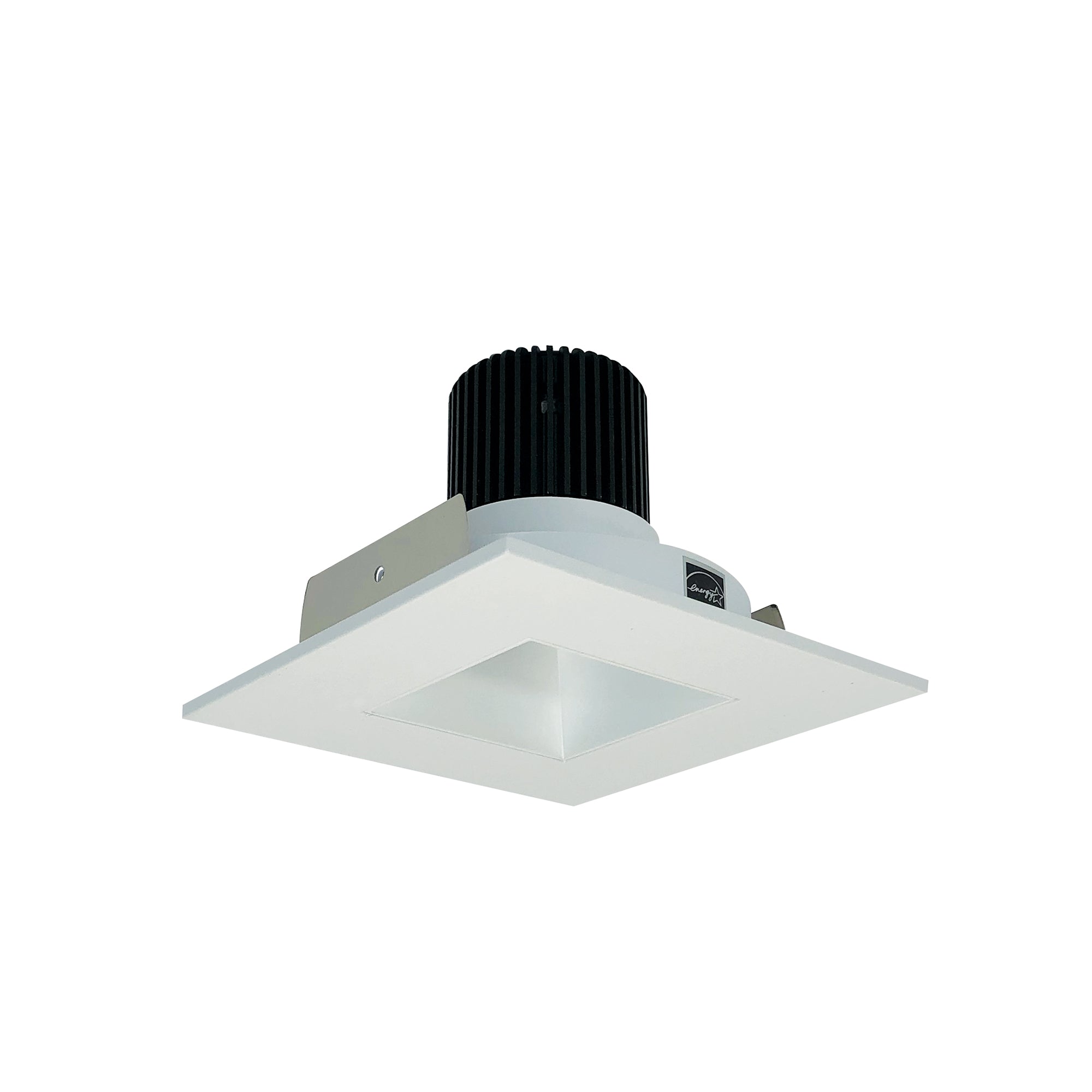 Nora Lighting NIO - 4SNDSQ35XMPW/10 4" Iolite LED Square Reflector With Square Aperture, 1000lm / 14W, 3500K - Matte Powder White Reflector / Matte Powder White Flange - Sonic Electric