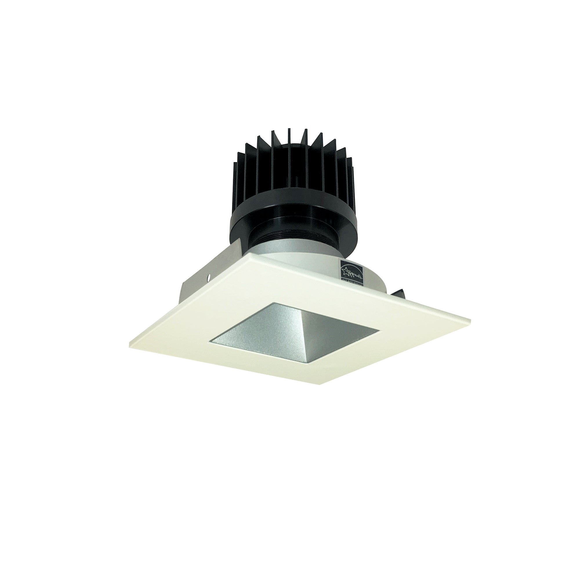 Nora Lighting NIO - 4SNDSQ50XHZMPW/HL 4" Iolite LED Square Reflector With Square Aperture, 1500lm/2000lm/2500lm (varies by housing), 5000K - Haze Reflector / Matte Powder White Flange - Sonic Electric