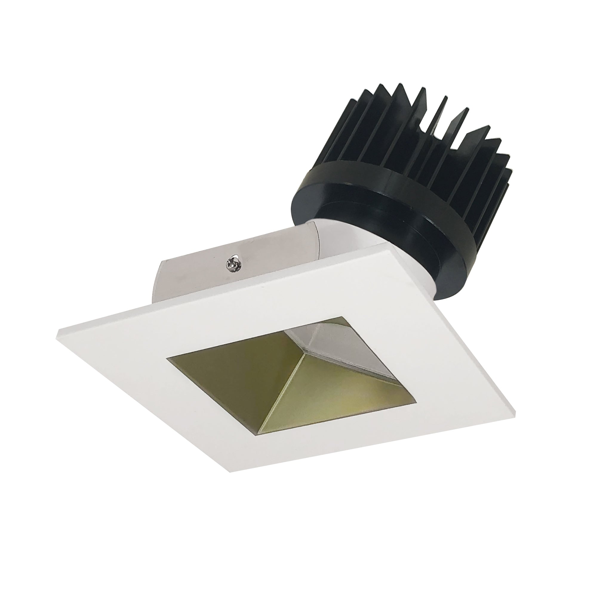 Nora Lighting NIO - 4SWCDXCHMPW/HL 4" Iolite LED Square Wall Wash, 1500lm/2000lm (varies by housing), Comfort Dim, Champagne Haze Reflector / Matte Powder White Flange - Sonic Electric