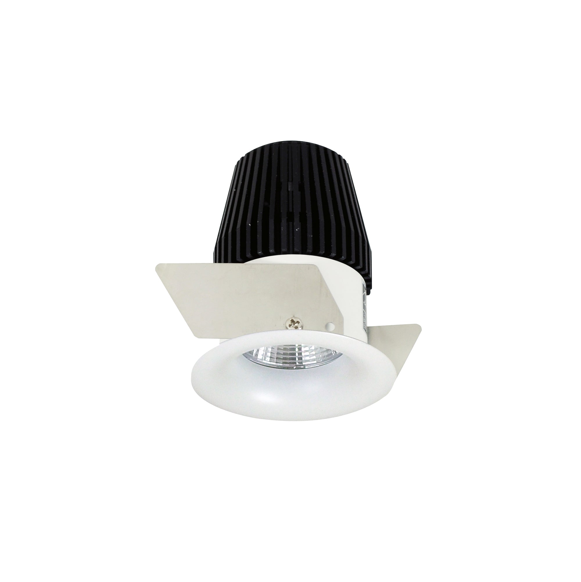 Nora Lighting NIOB - 1RNB27XMPW 1" Iolite LED BWF Round Bullnose, 600lm, 2700K, Matte Powder White Reflector / Matte Powder White Flange - Sonic Electric