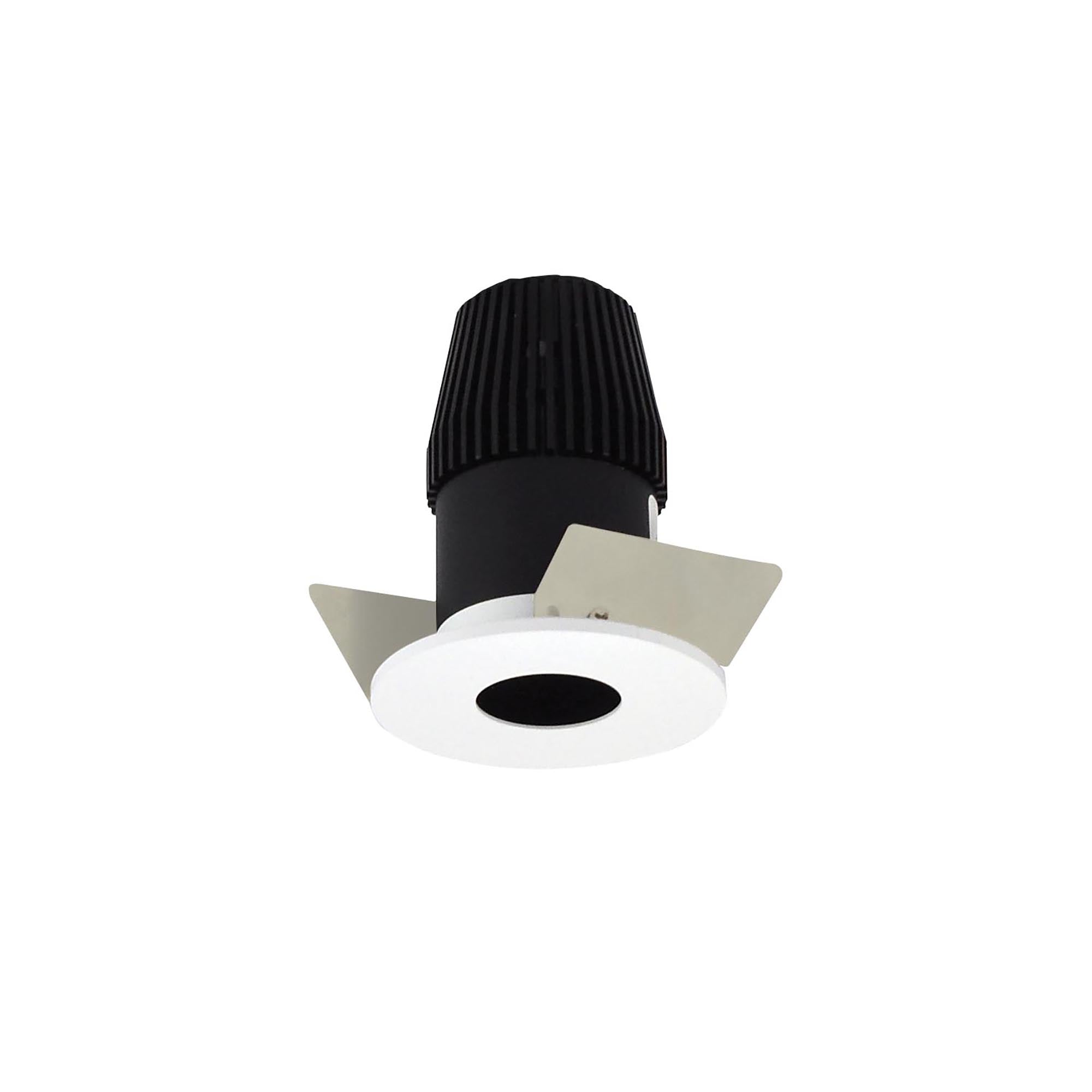 Nora Lighting NIOB - 1RPH40XBMPW 1" Iolite LED BWF Round Pinhole, 600lm, 4000K, Black Pinhole / Matte Powder White Flange - Sonic Electric