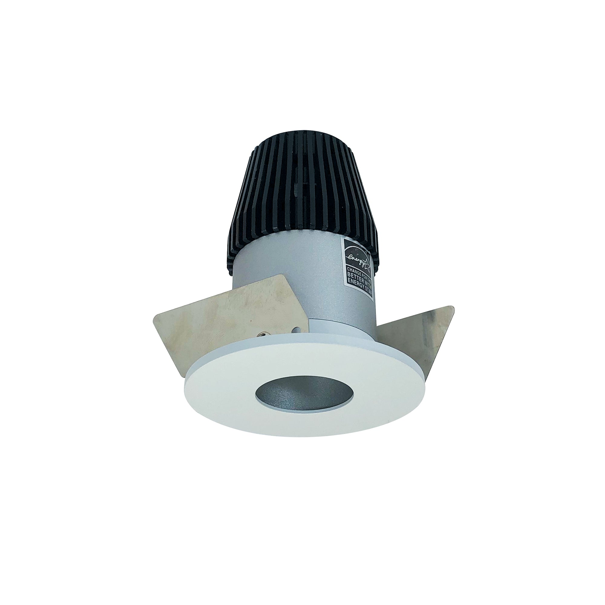Nora Lighting NIOB - 1RPH50XHZMPW 1" Iolite LED BWF Round Pinhole, 600lm, 5000K, Haze Pinhole / Matte Powder White Flange - Sonic Electric