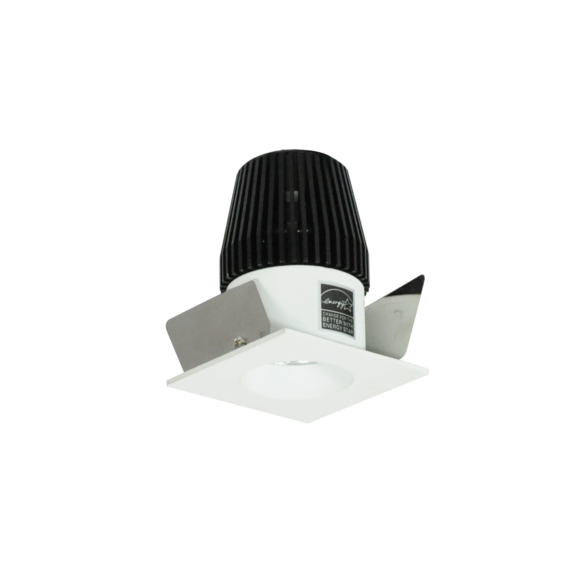 Nora Lighting NIOB - 1SNG27XMPW 1" Iolite LED BWF Square Reflector with Round Aperture, 600lm, 2700K, Matte Powder White Reflector with Round Aperture / Matte Powder White Flange - Sonic Electric