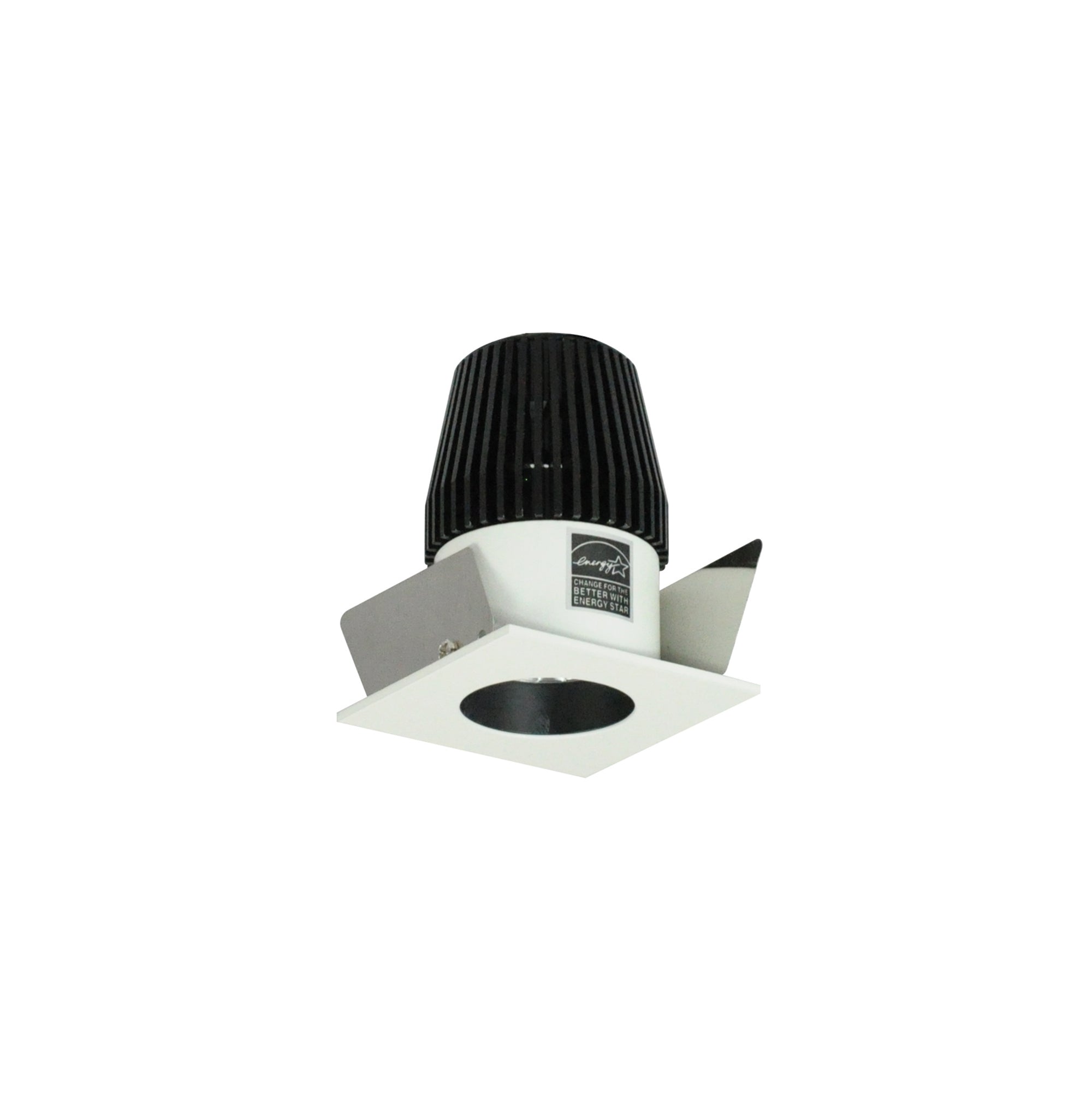 Nora Lighting NIOB - 1SNG35XBW 1" Iolite LED BWF Square Reflector with Round Aperture, 600lm, 3500K, Black Reflector with Round Aperture / White Flange - Sonic Electric