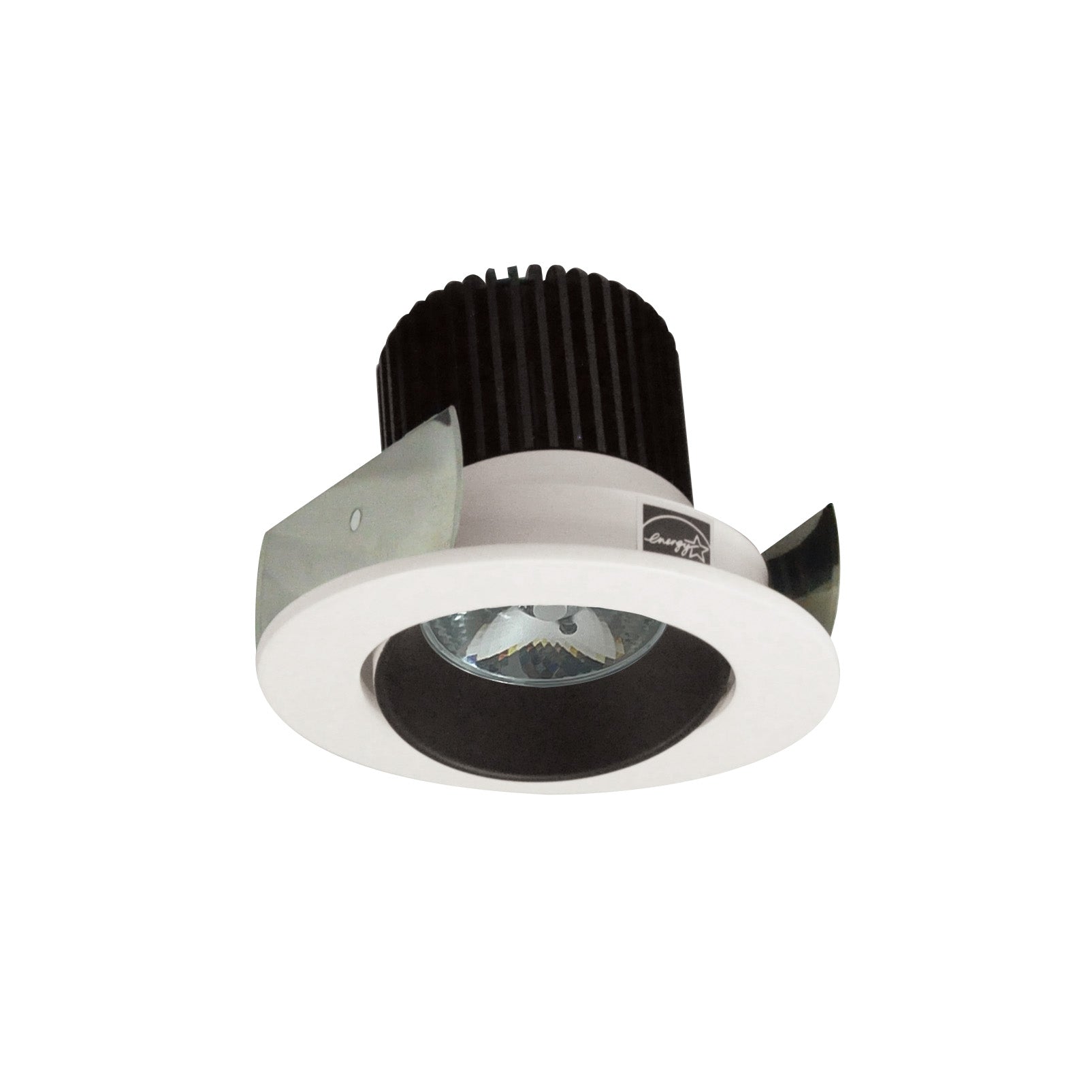 Nora Lighting NIOB - 2RC30QBW 2" Iolite LED Round Adjustable Cone Reflector, 10 - Degree Optic, 800lm / 12W, 3000K, Black Reflector / White Flange - Sonic Electric