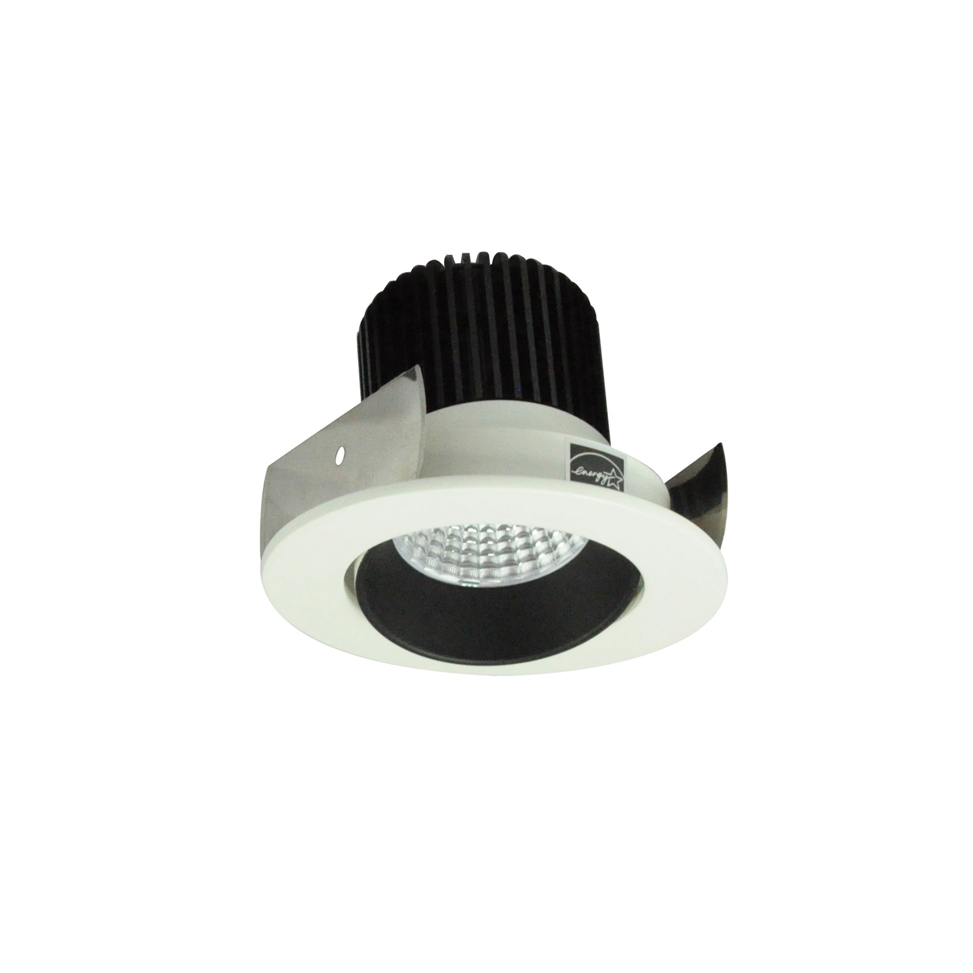 Nora Lighting NIOB - 2RCCDXBW 2" Iolite LED Round Adjustable Cone Reflector, 800lm / 14W, Comfort Dim, Black Reflector / White Flange - Sonic Electric