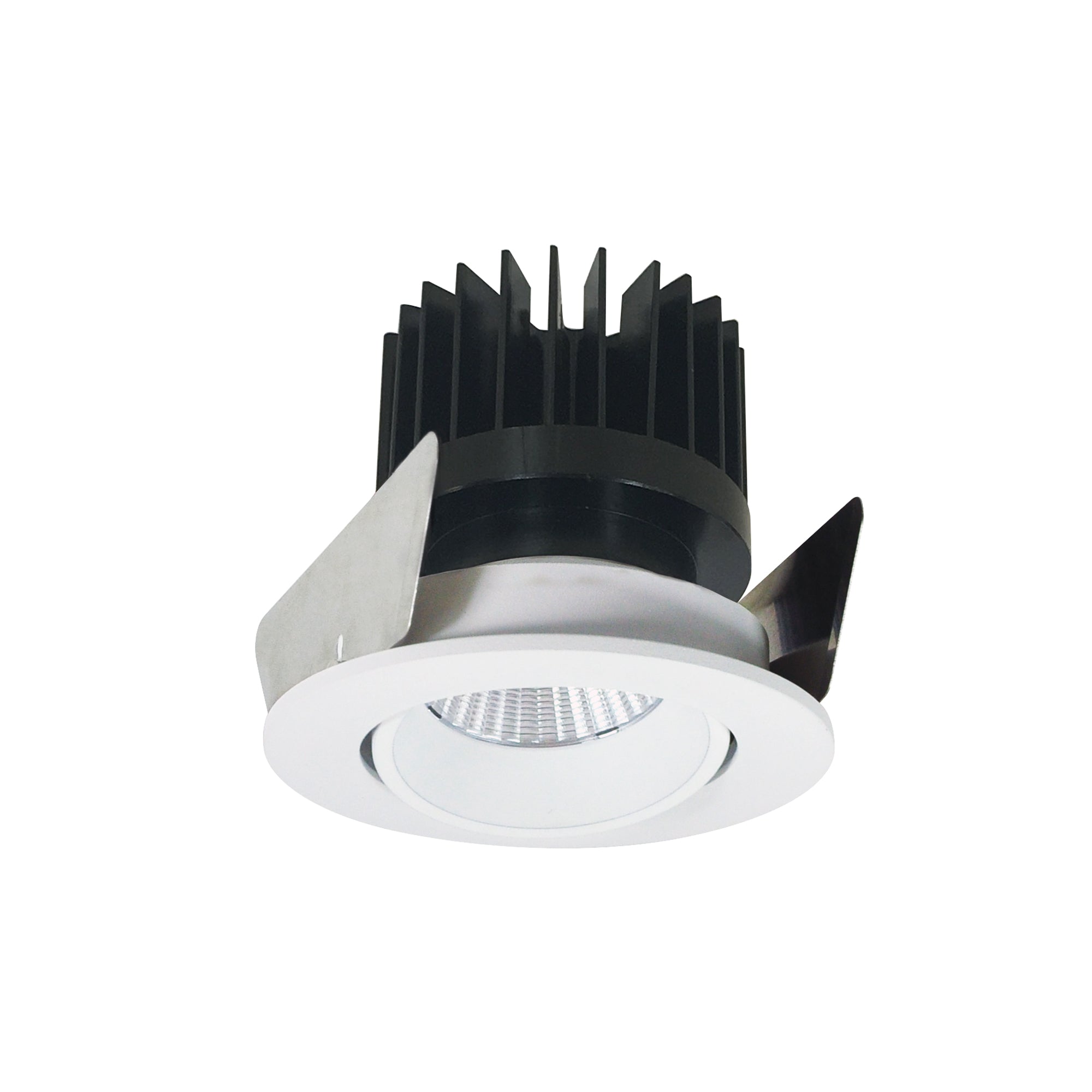 Nora Lighting NIOB - 2RCCDXMPW/HL 2" Iolite LED Round Adjustable Cone Reflector, 1500lm/2000lm/2500lm (varies by housing), Comfort Dim, Matte Powder White Reflector / Matte Powder White Flange - Sonic Electric