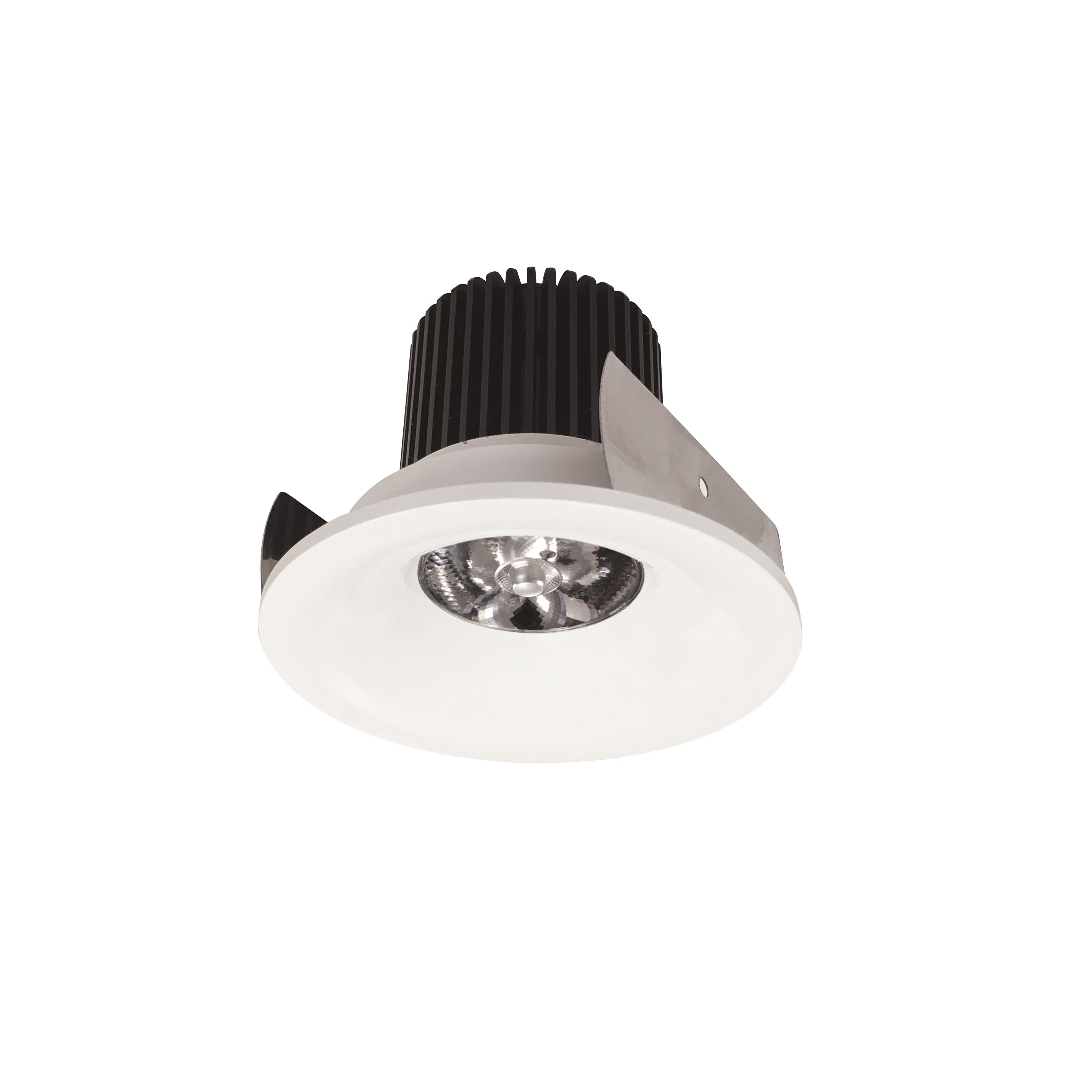 Nora Lighting NIOB - 2RNB40QWW 2" Iolite LED Round Bullnose, 10 - Degree Optic, 850lm / 12W, 4000K, White Finish - Sonic Electric