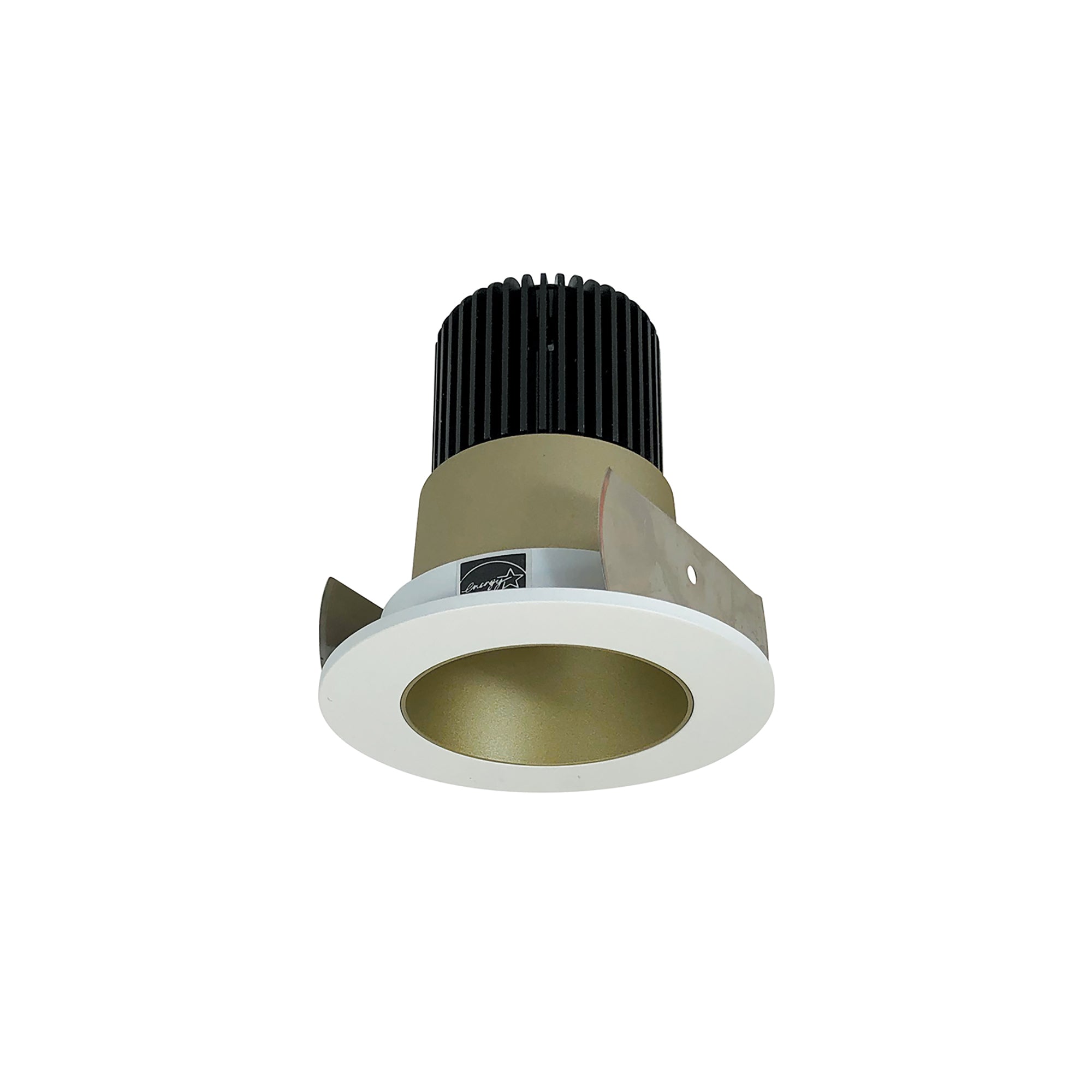 Nora Lighting NIOB - 2RNDC27XCHMPW/10 2" Iolite LED Round Reflector, 1000lm / 14W, 2700K, Champagne Haze Reflector / Matte Powder White Flange - Sonic Electric