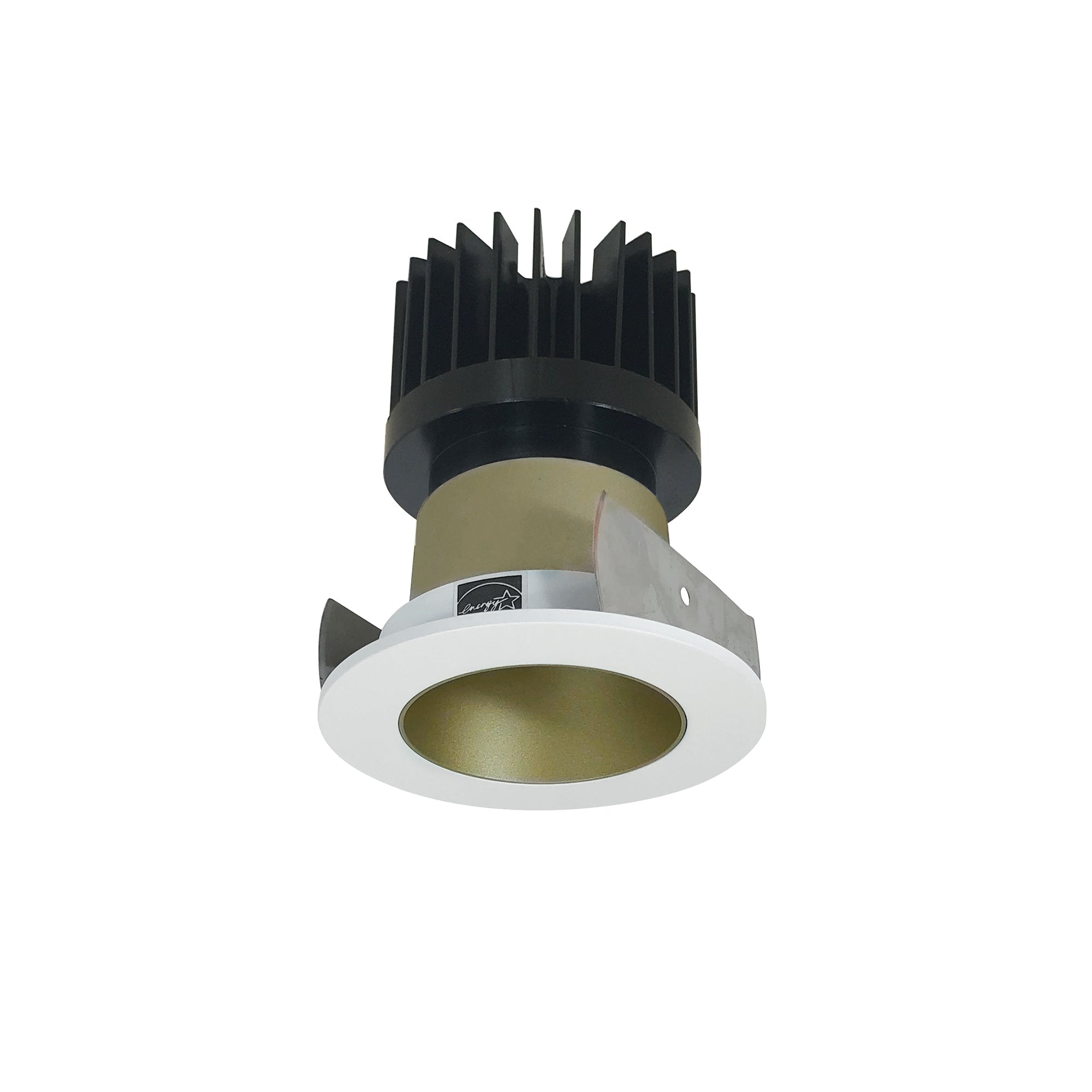 Nora Lighting NIOB - 2RNDC30XCHMPW/HL 2" Iolite LED Round Reflector, 1500lm/2000lm/2500lm (varies by housing), 3000K, Champagne Haze Reflector / Matte Powder White Flange - Sonic Electric