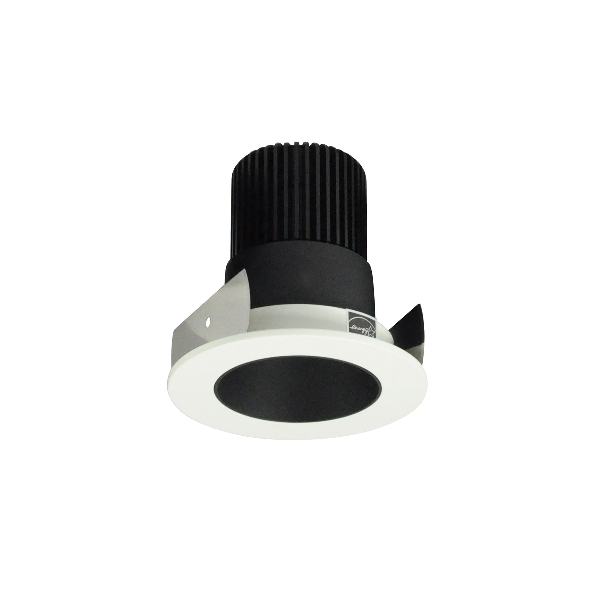 Nora Lighting NIOB - 2RNDC40QBW 2" Iolite LED Round Reflector, 10 - Degree Optic, 800lm / 12W, 4000K, Black Reflector / White Flange - Sonic Electric