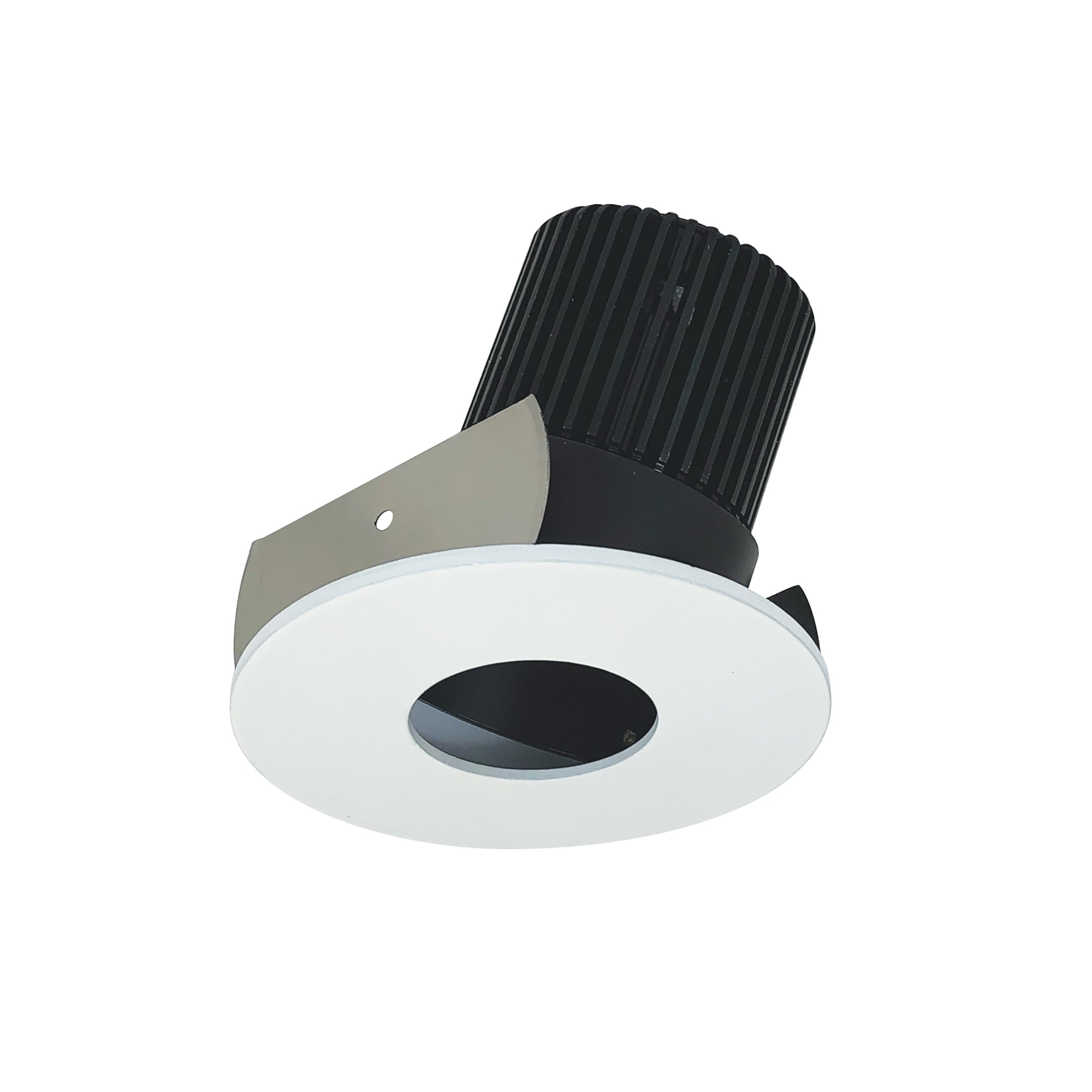 Nora Lighting NIOB - 2RPHA27XBMPW/10 2" Iolite LED Round Adjustable Pinhole, 1000lm / 14W, 2700K, Black Pinhole / Matte Powder White Flange - Sonic Electric