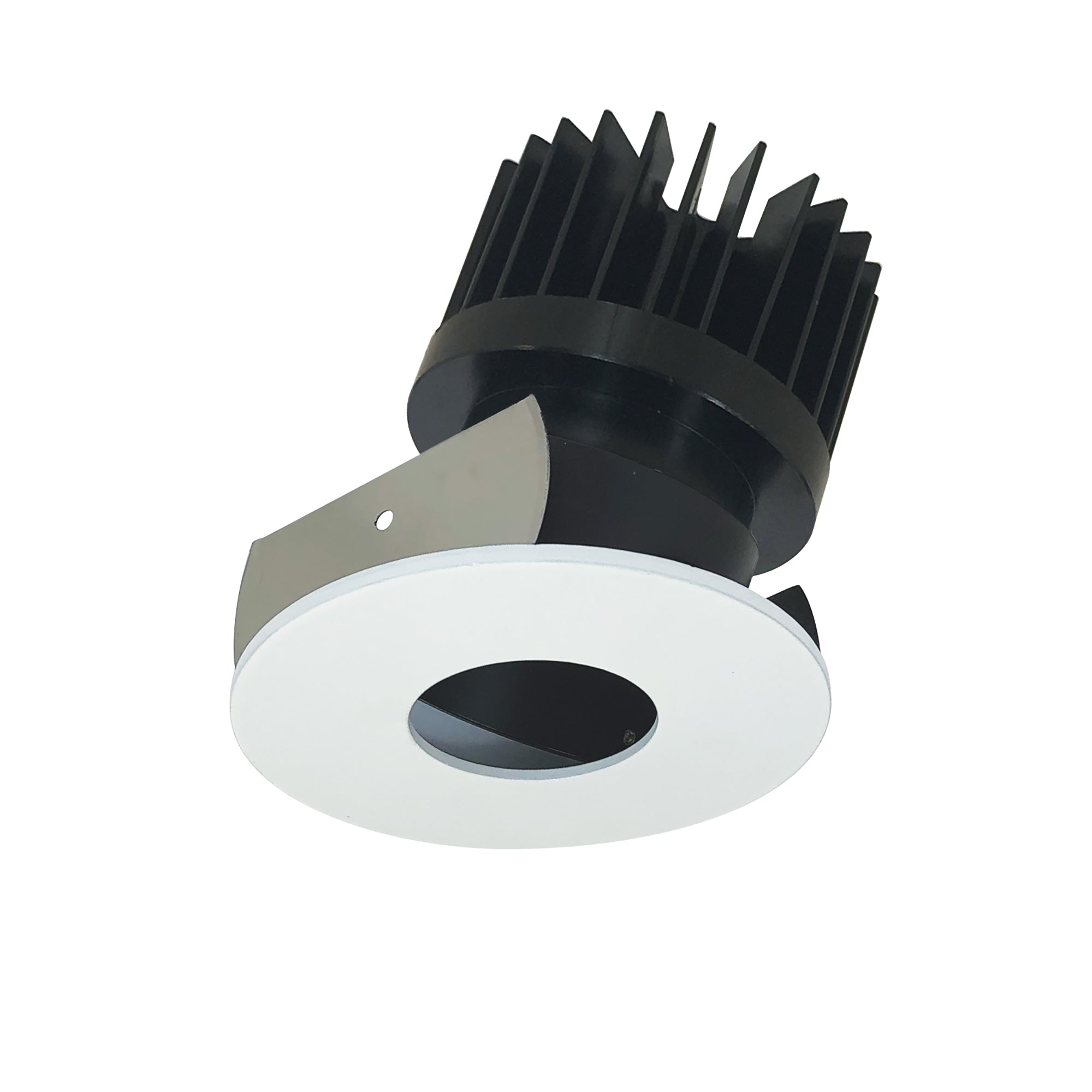 Nora Lighting NIOB - 2RPHA30XBMPW/HL 2" Iolite LED Round Adjustable Pinhole, 1500lm/2000lm/2500lm (varies by housing), 3000K, Black Pinhole / Matte Powder White Flange - Sonic Electric