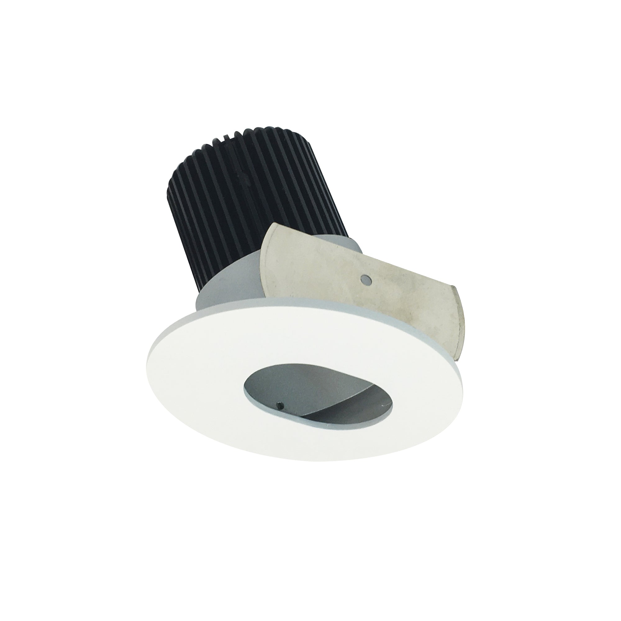 Nora Lighting NIOB - 2RSL27QMPW 2" Iolite LED Round Adjustable Slot Aperture, 10 - Degree Optic, 650lm / 12W, 2700K, Matte Powder White Slot Aperture / Matte Powder White Flange - Sonic Electric