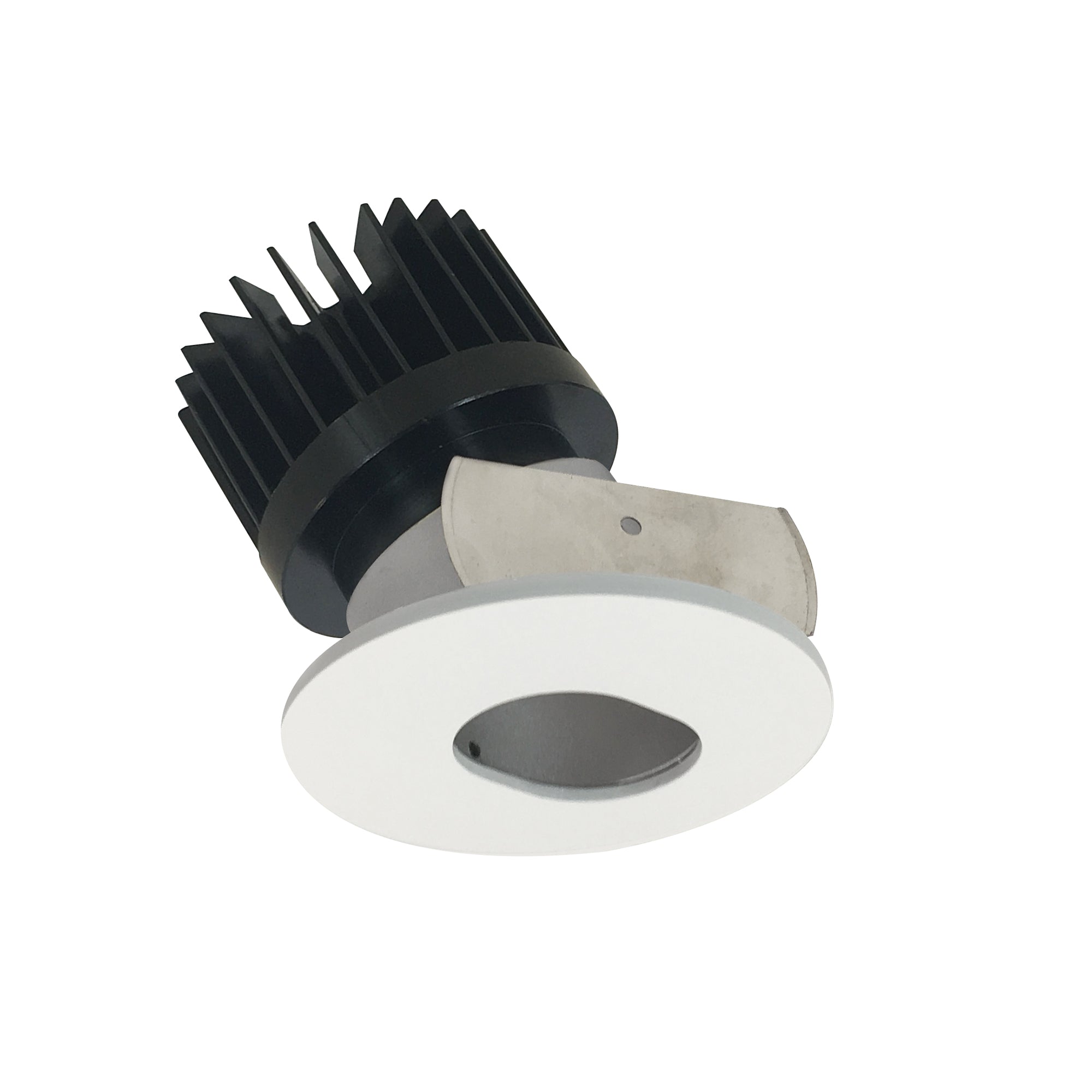 Nora Lighting NIOB - 2RSL27XHZMPW/HL 2" Iolite LED Round Adjustable Slot Aperture, 1500lm/2000lm/2500lm (varies by housing), 2700K, Haze Slot Aperture / Matte Powder White Flange - Sonic Electric