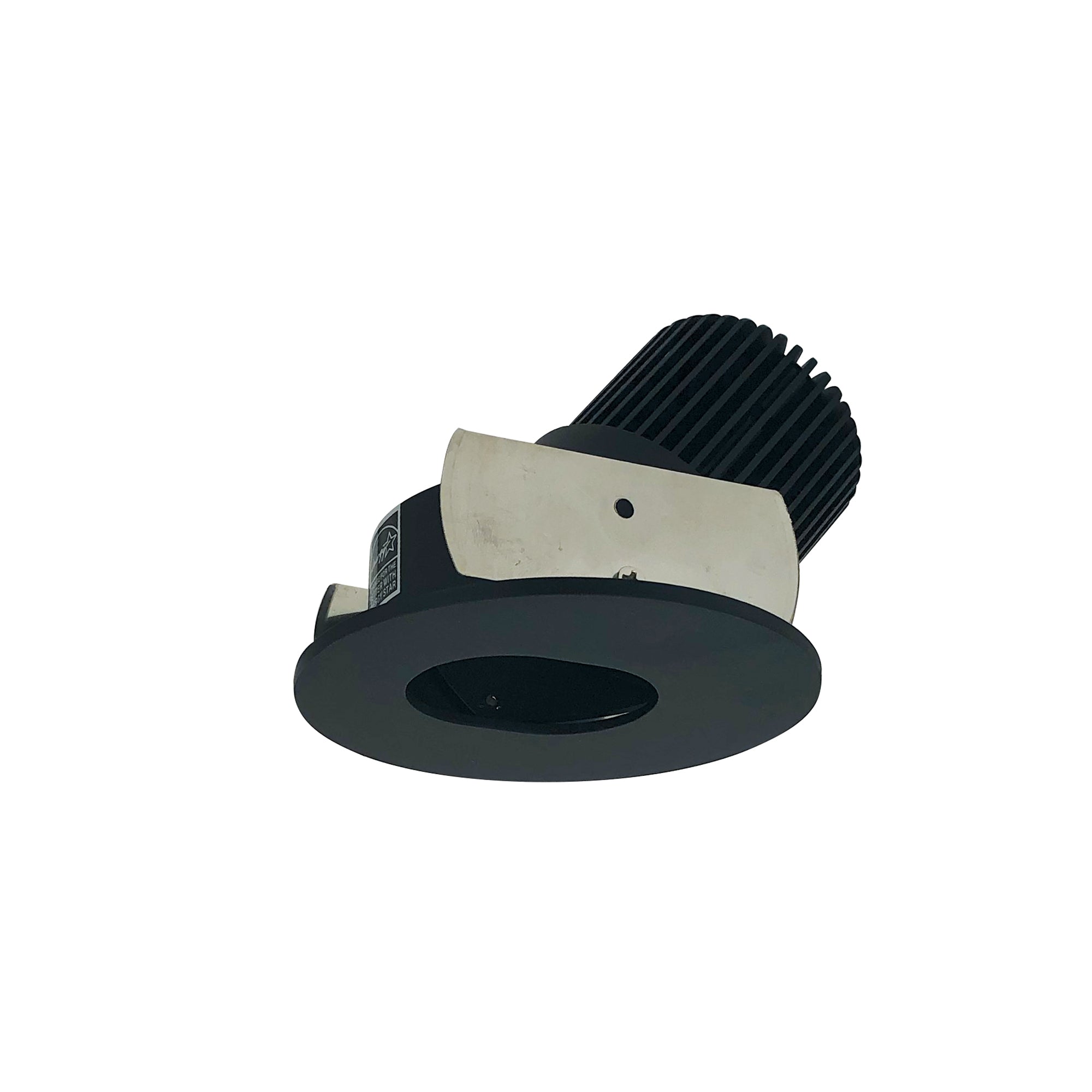 Nora Lighting NIOB - 2RSL30QBB 2" Iolite LED Round Adjustable Slot Aperture, 10 - Degree Optic, 650lm / 12W, 3000K, Black Slot Aperture / Black Flange - Sonic Electric