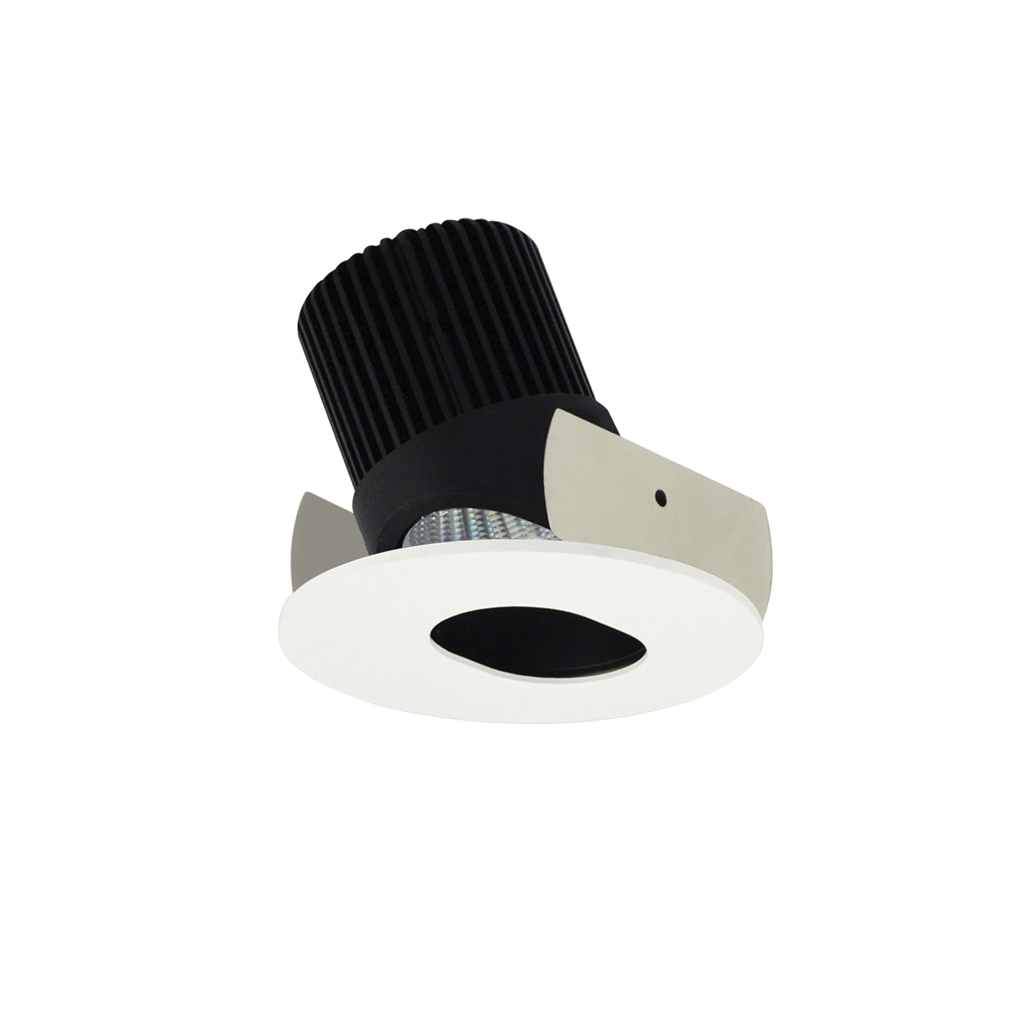Nora Lighting NIOB - 2RSL35QBMPW 2" Iolite LED Round Adjustable Slot Aperture, 10 - Degree Optic, 650lm / 12W, 3500K, Black Slot Aperture / Matte Powder White Flange - Sonic Electric