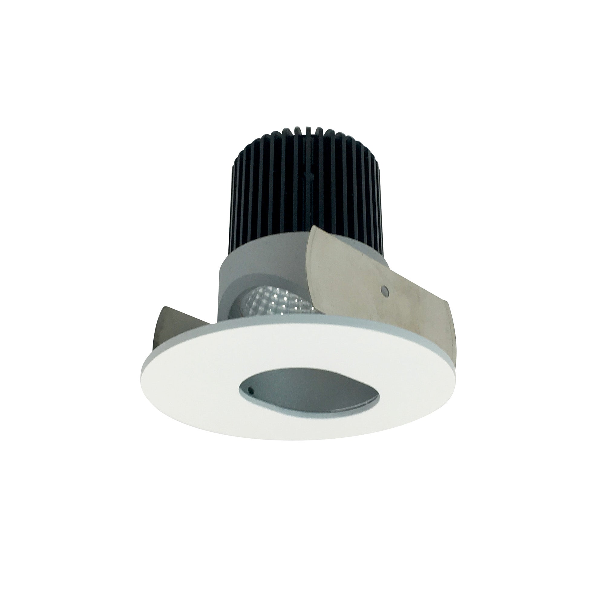 Nora Lighting NIOB - 2RSL50XHZMPW/10 2" Iolite LED Round Adjustable Slot Aperture, 1000lm / 14W, 5000K, Haze Slot Aperture / Matte Powder White Flange - Sonic Electric