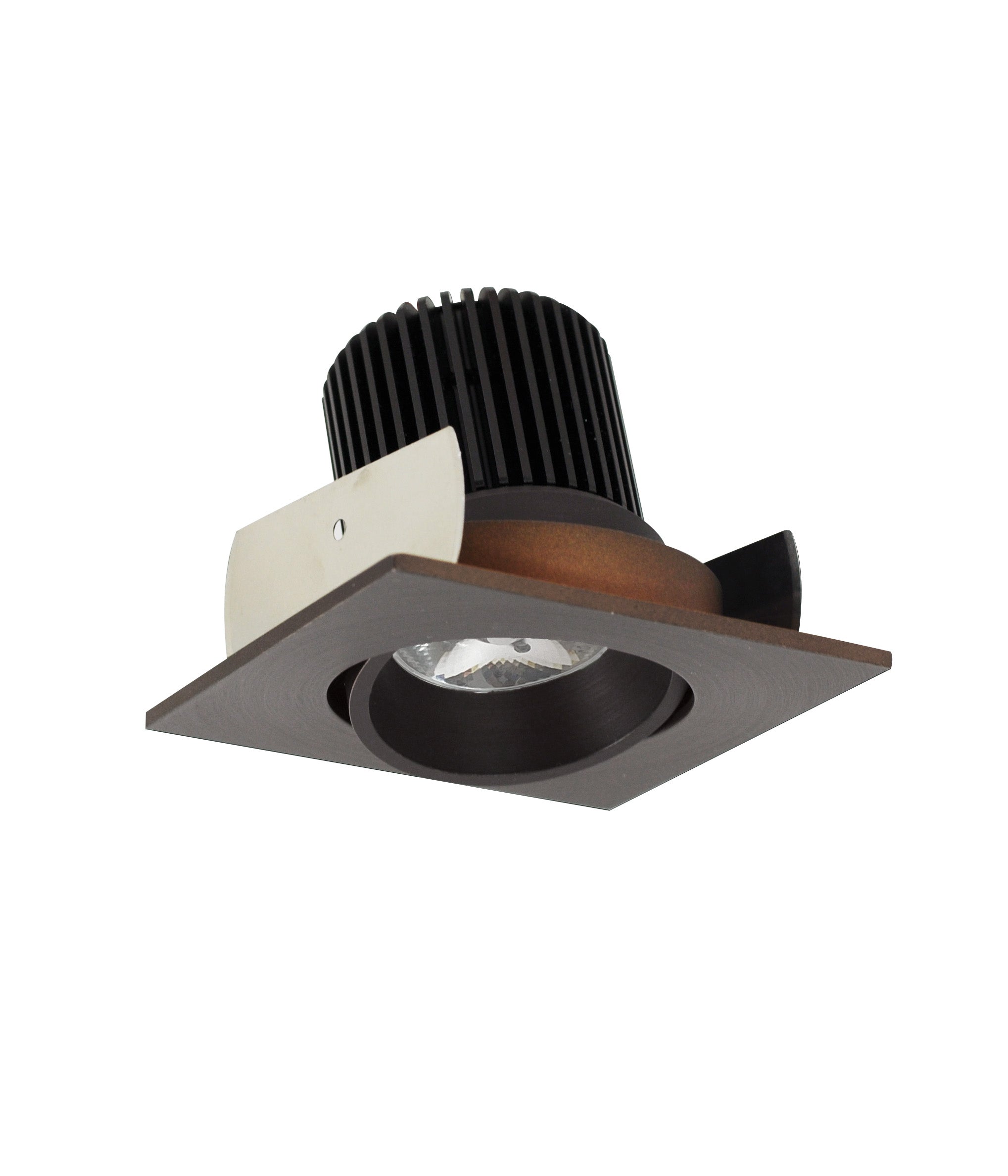 Nora Lighting NIOB - 2SC27QBZ 2" Iolite LED Square Adjustable Cone Reflector, 10 - Degree Optic, 800lm / 12W, 2700K, Bronze Reflector / Bronze Flange - Sonic Electric