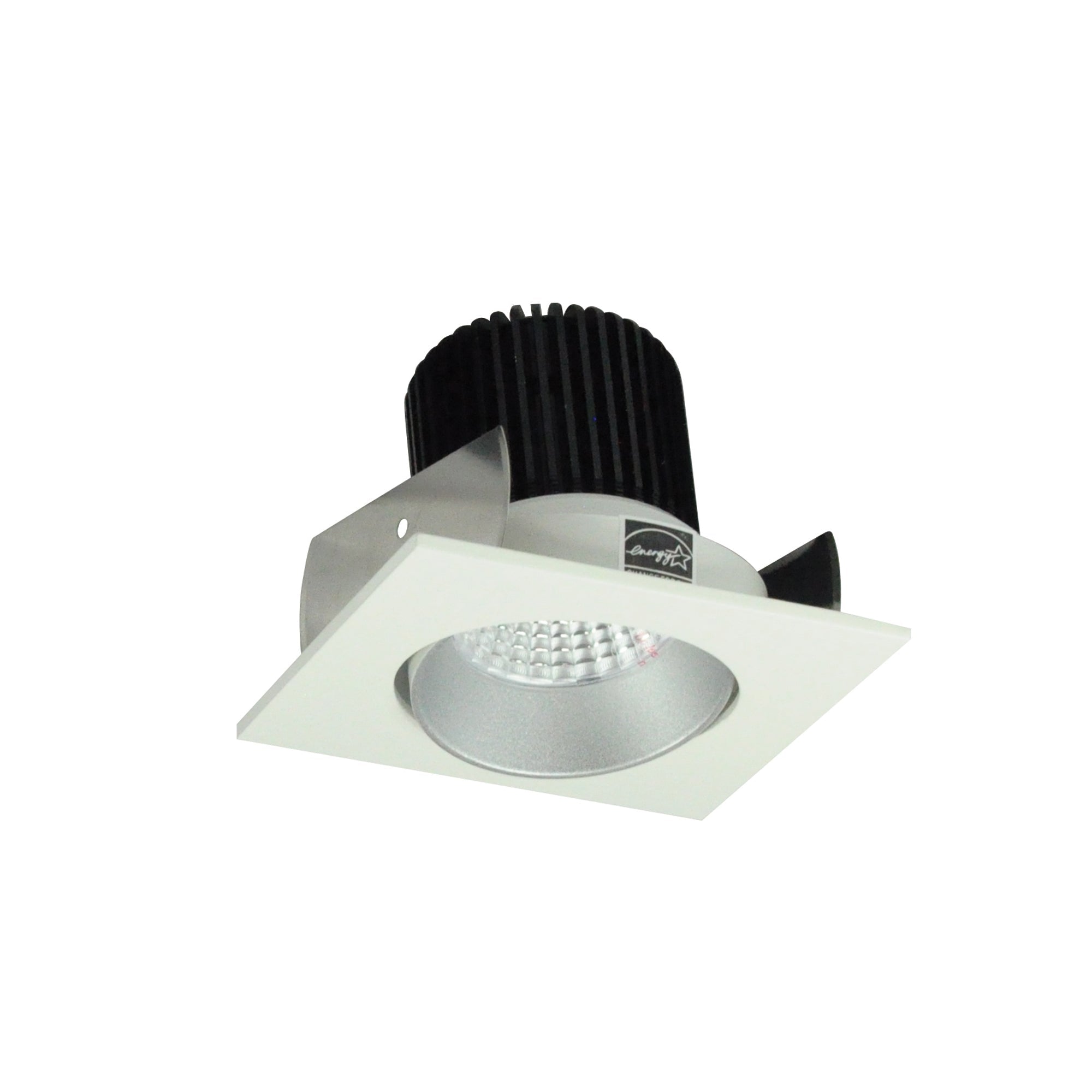 Nora Lighting NIOB - 2SC27XHW/10 2" Iolite LED Square Adjustable Cone Reflector, 1000lm / 14W, 2700K, Haze Reflector / White Flange - Sonic Electric