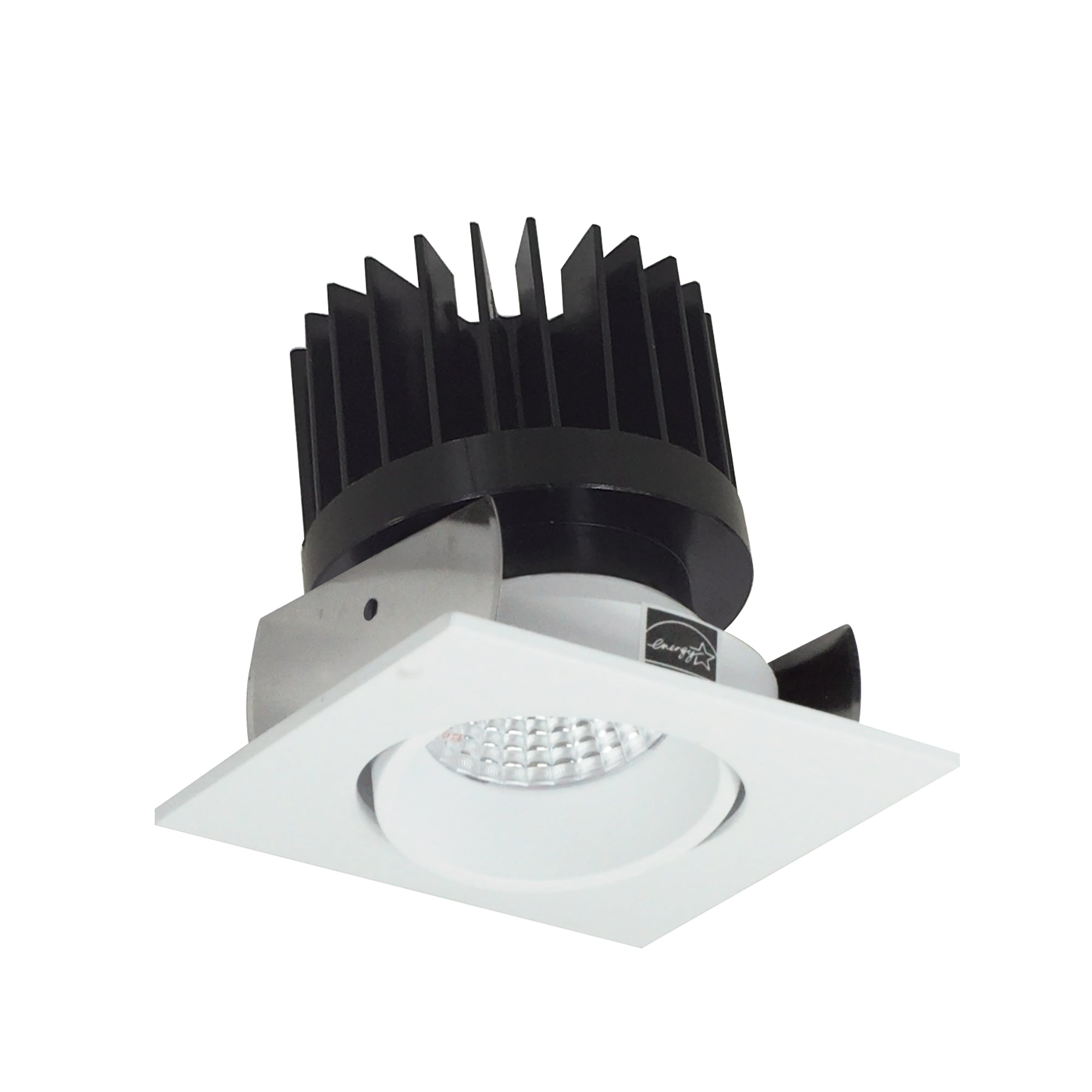 Nora Lighting NIOB - 2SC27XMPW/HL 2" Iolite LED Square Adjustable Cone Reflector, 1500lm/2000lm/2500lm (varies by housing), 2700K, Matte Powder White Reflector / Matte Powder White Flange - Sonic Electric
