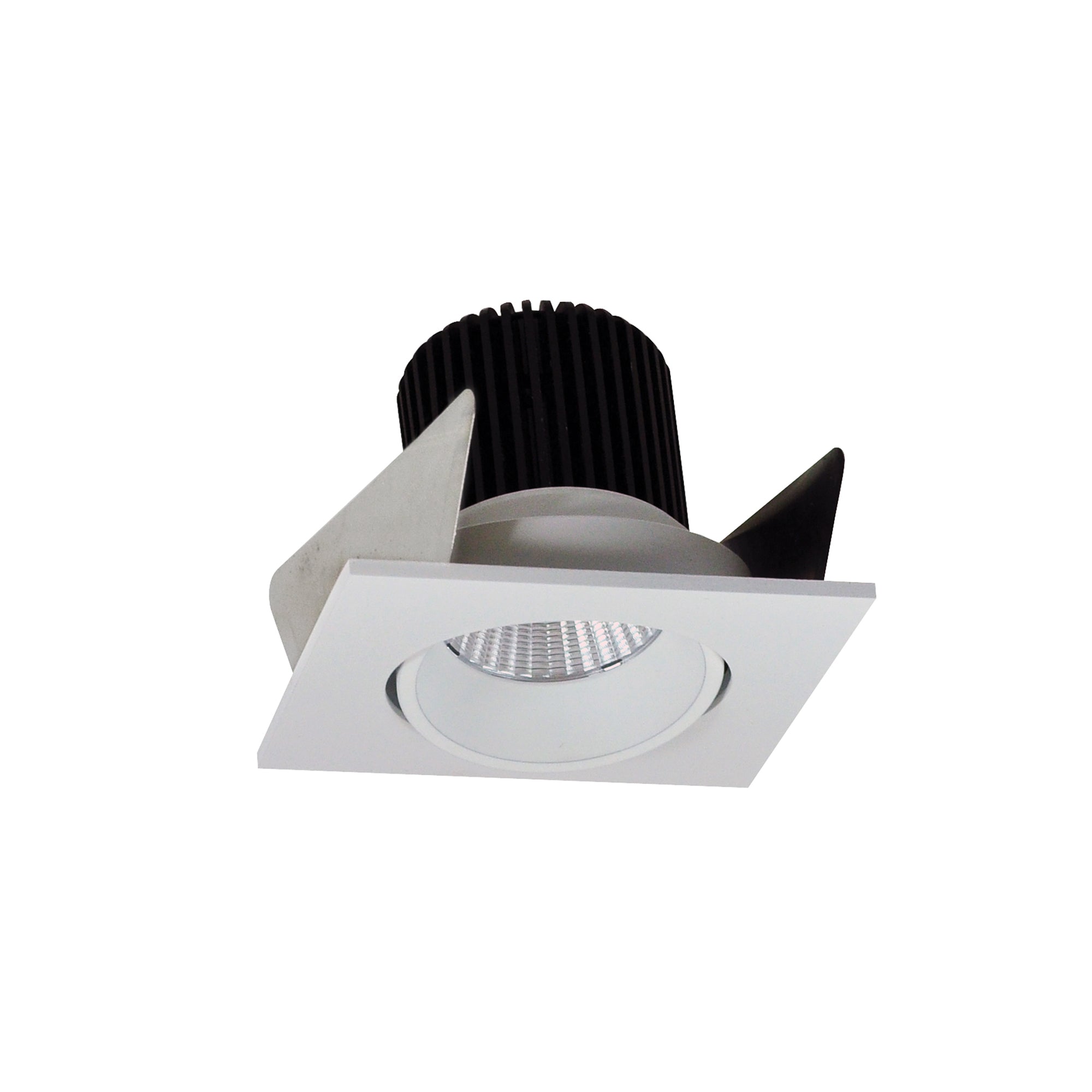 Nora Lighting NIOB - 2SC27XWW/10 2" Iolite LED Square Adjustable Cone Reflector, 1000lm / 14W, 2700K, White Reflector / White Flange - Sonic Electric