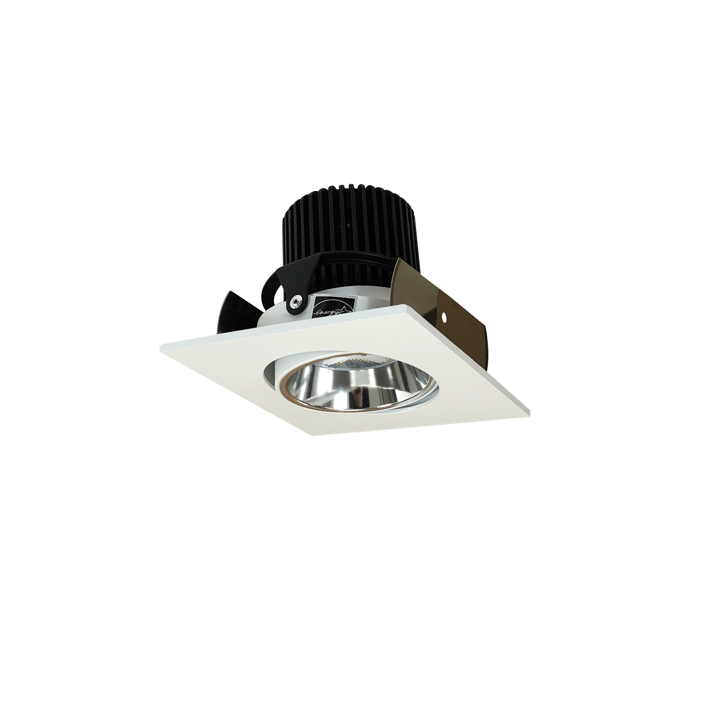 Nora Lighting NIOB - 2SC30QMPW 2" Iolite LED Square Adjustable Cone Reflector, 10 - Degree Optic, 800lm / 12W, 3000K, Matte Powder White Reflector / Matte Powder White Flange - Sonic Electric