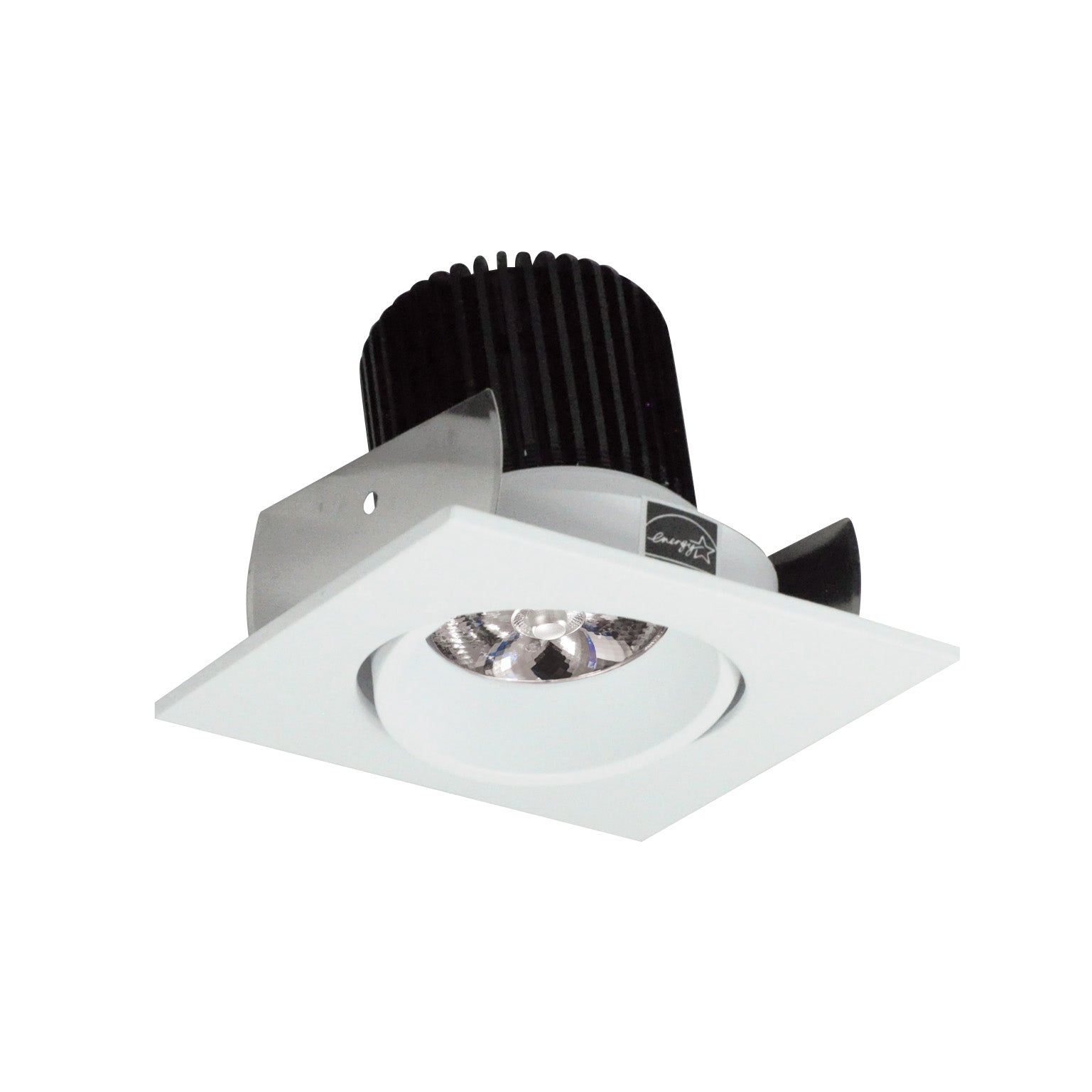 Nora Lighting NIOB - 2SC40QWW 2" Iolite LED Square Adjustable Cone Reflector, 10 - Degree Optic, 800lm / 12W, 4000K, White Reflector / White Flange - Sonic Electric