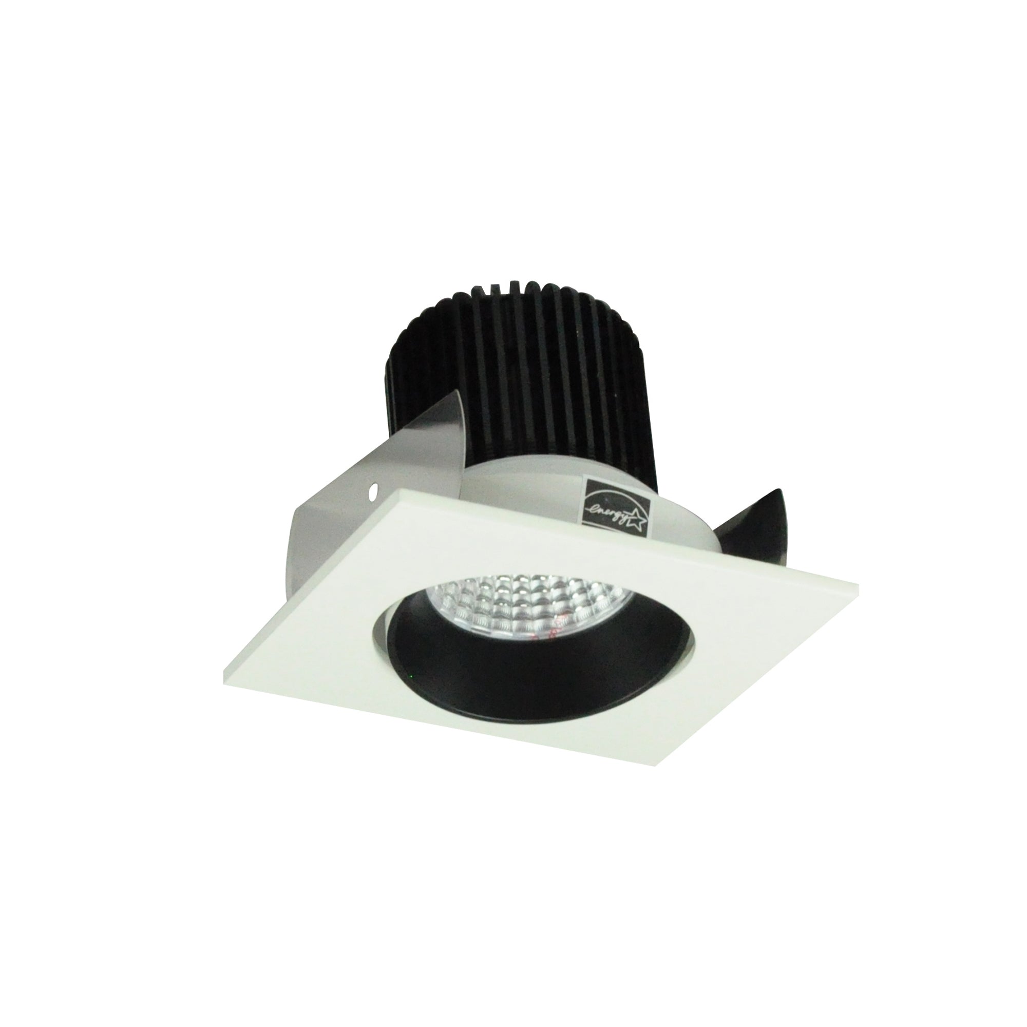 Nora Lighting NIOB - 2SC40XBW/10 2" Iolite LED Square Adjustable Cone Reflector, 1000lm / 14W, 4000K, Black Reflector / White Flange - Sonic Electric