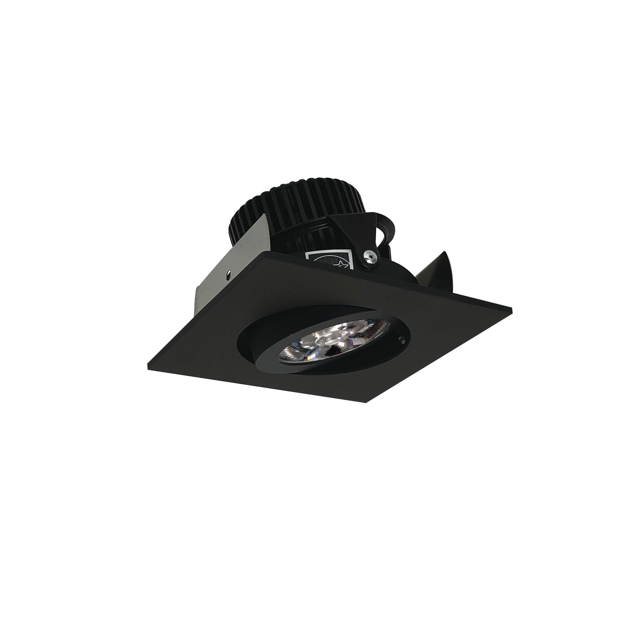 Nora Lighting NIOB - 2SG27QBB 2" Iolite LED Square Adjustable Gimbal, 10 - Degree Optic, 850lm / 12W, 2700K, Black Finish - Sonic Electric