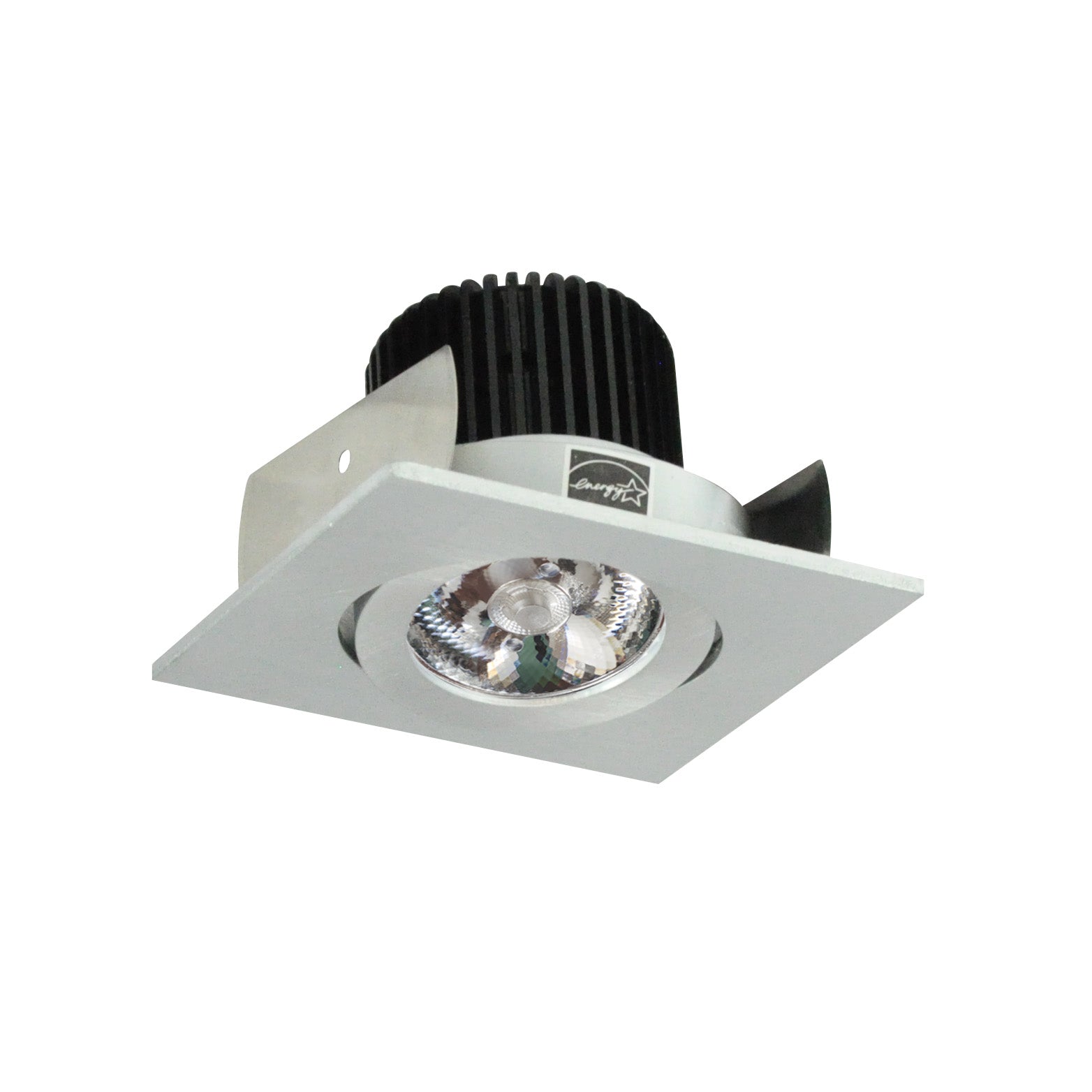Nora Lighting NIOB - 2SG30QNN 2" Iolite LED Square Adjustable Gimbal, 10 - Degree Optic, 850lm / 12W, 3000K, Natural Metal Finish - Sonic Electric